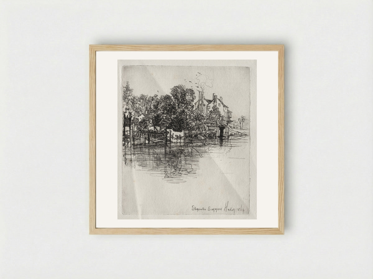 Shepperton - Francis Seymour Haden - Framed Print Wood