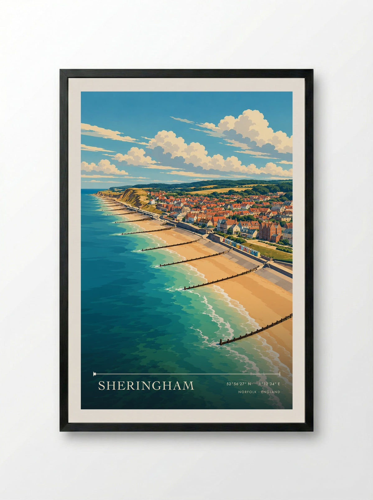 Sheringham, Norfolk | Travel Poster - Framed Print Black