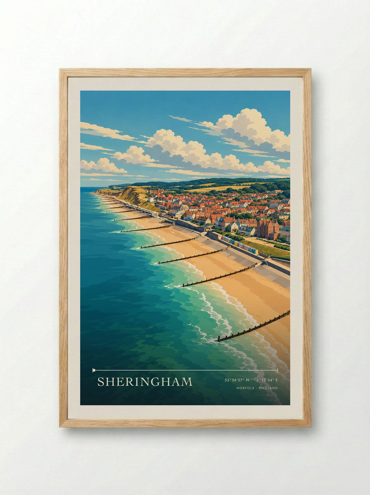 Sheringham, Norfolk | Travel Poster - Framed Print Wood