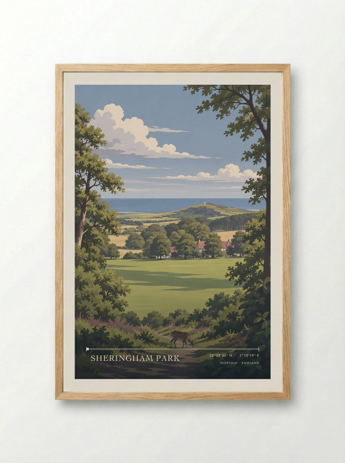 Sheringham Park, Norfolk | Travel Poster - Framed Print Wood