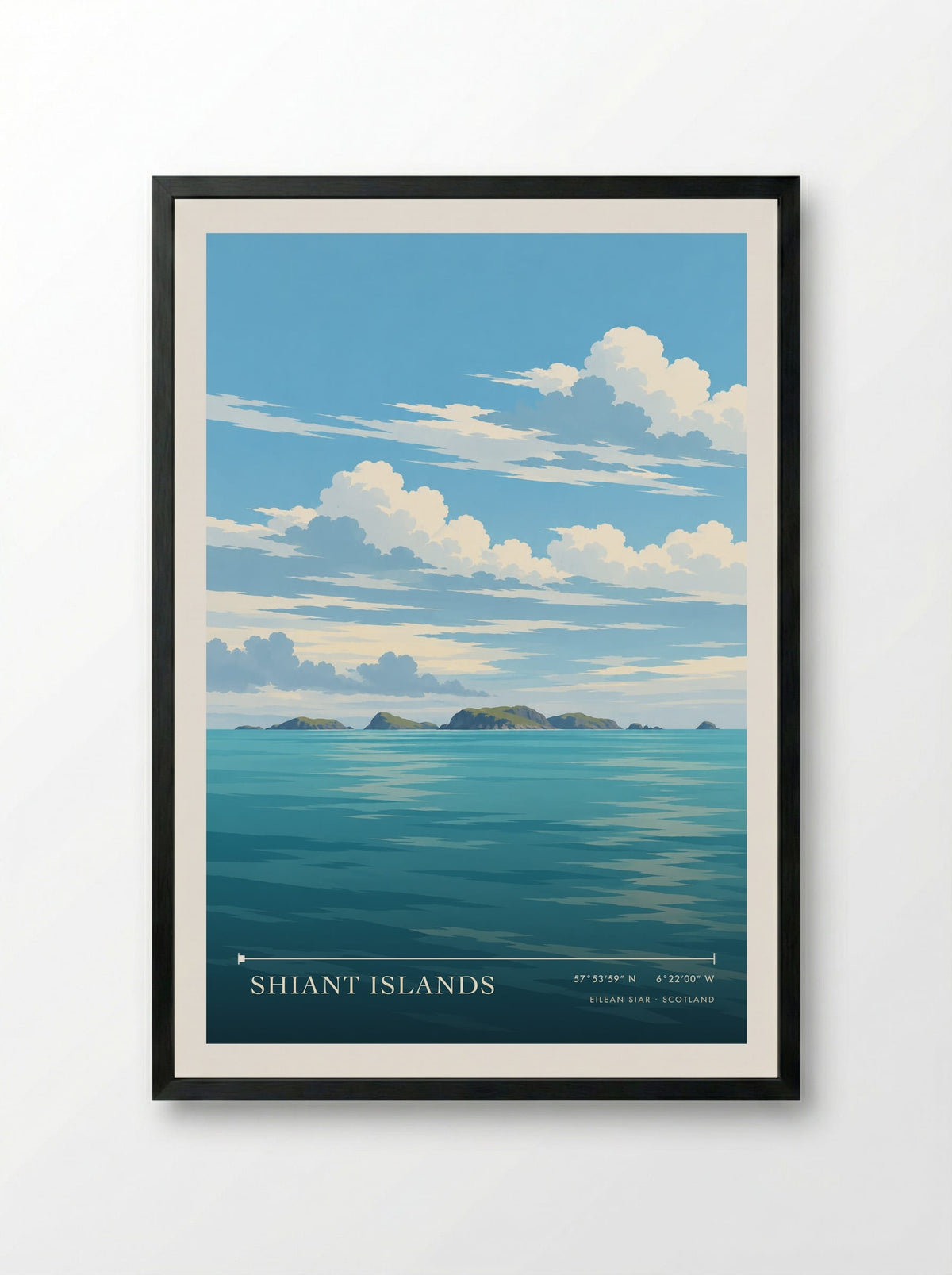 Shiant Islands, Eilean Siar | Travel Poster - Framed Print Black