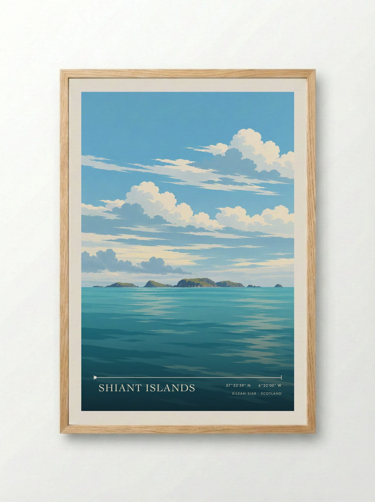 Shiant Islands, Eilean Siar | Travel Poster - Framed Print Wood