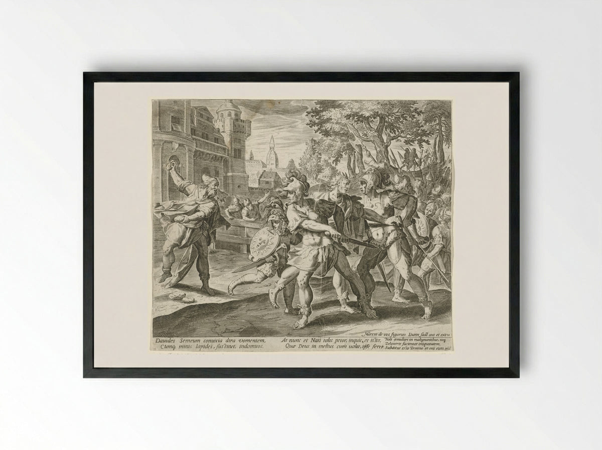 Shimei Cursing David - Aegidius Sadeler (II) - Framed Print Black