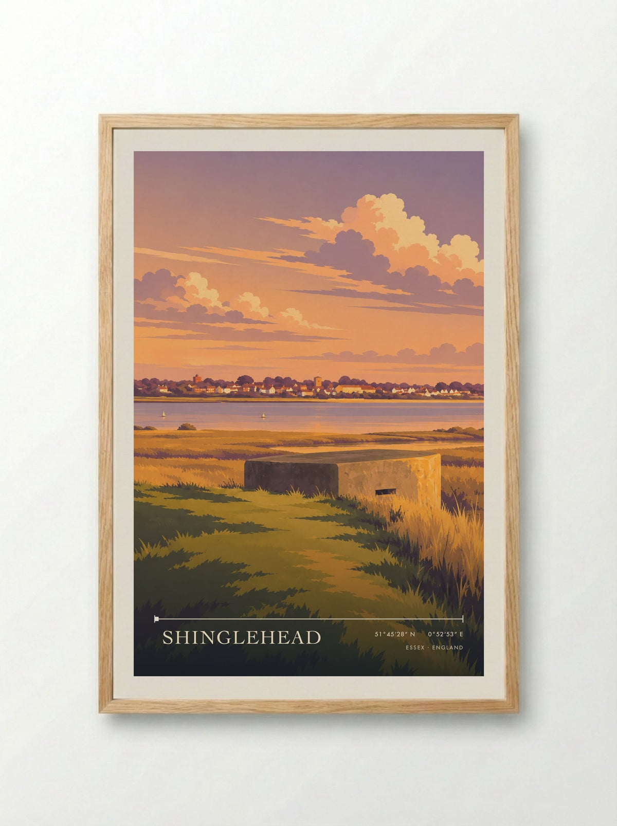 Shinglehead, Essex | Travel Poster - Framed Print Wood