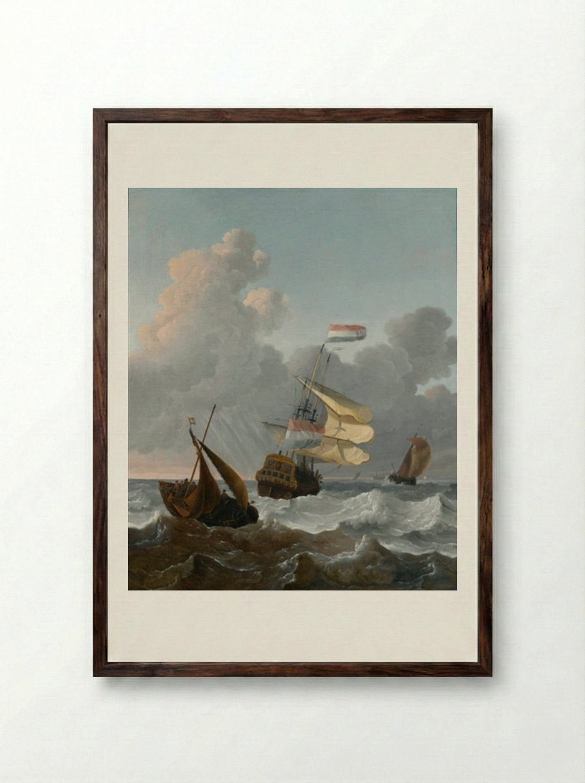 Ship at Sea - Wigerus Vitringa - Framed Print Dark Wood