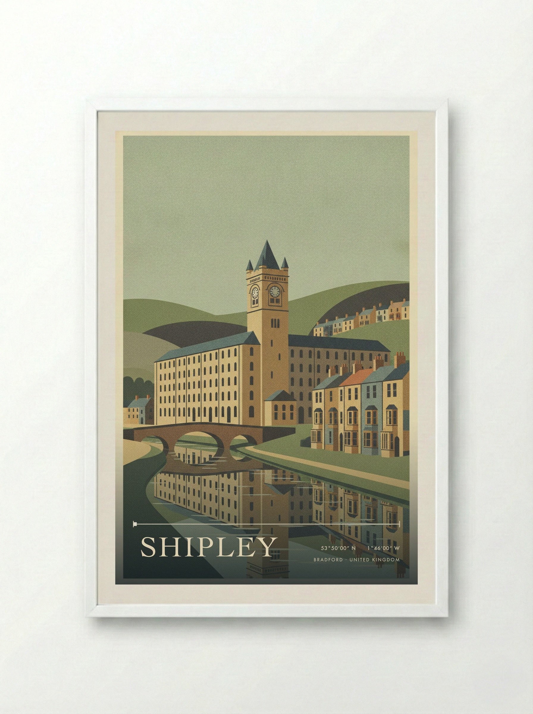 Shipley Bradford United Kingdom Travel Poster - Framed Print White