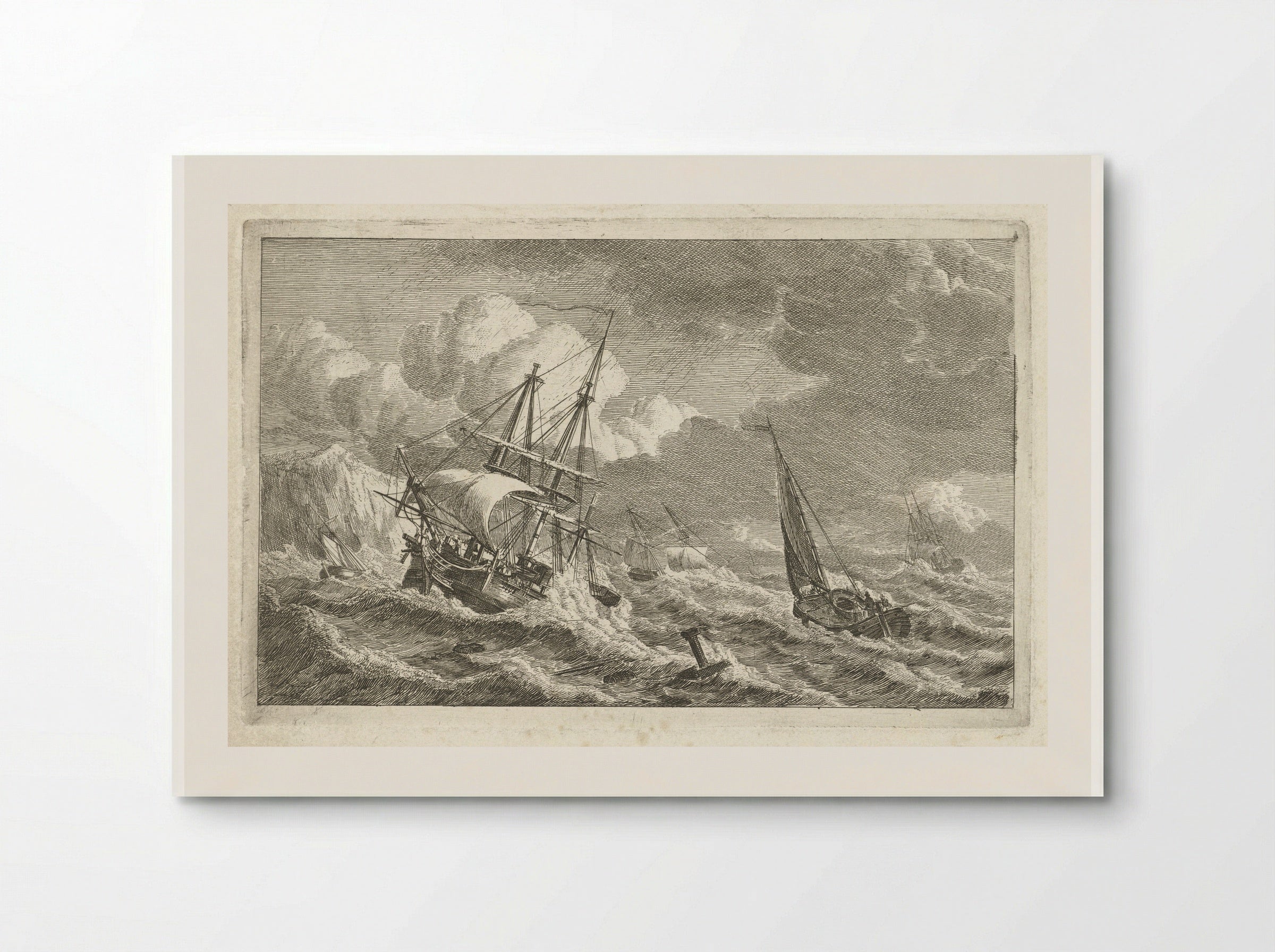 Ships in Distress off a Rocky Coast - Gerrit Groenewegen - Poster
