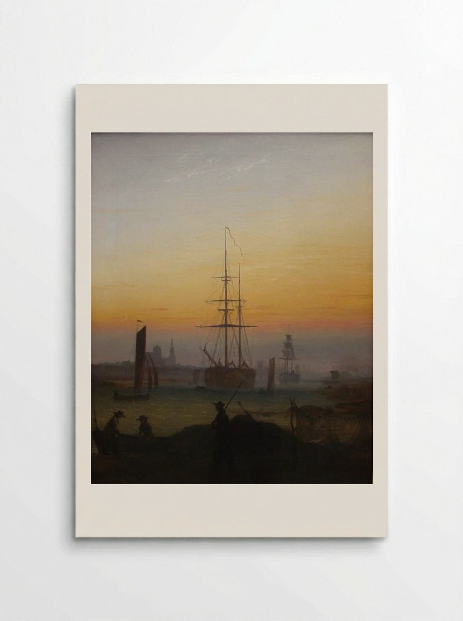 Ships in the Port of Greifswald - Caspar David Friedrich - Poster