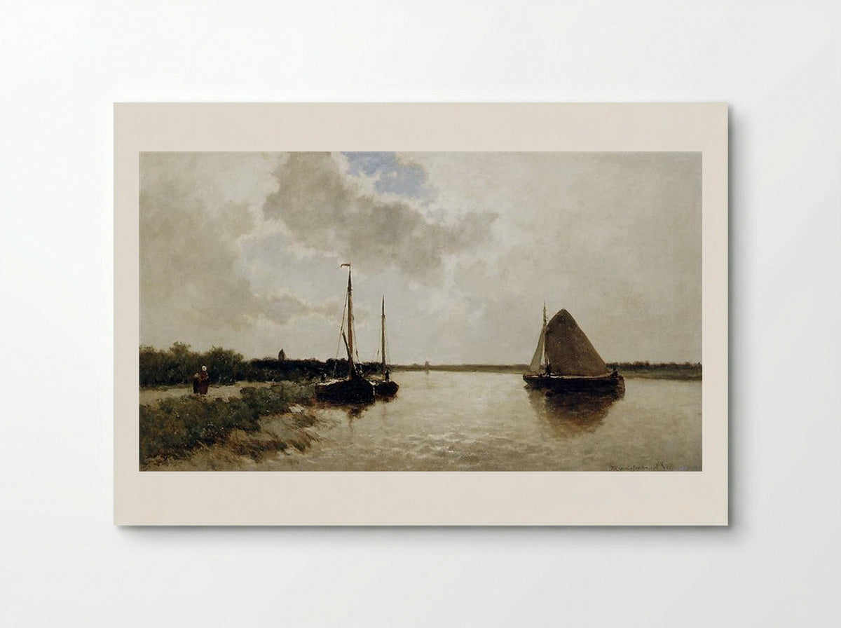 Ships on a Canal - Johan Hendrik Weissenbruch - Poster
