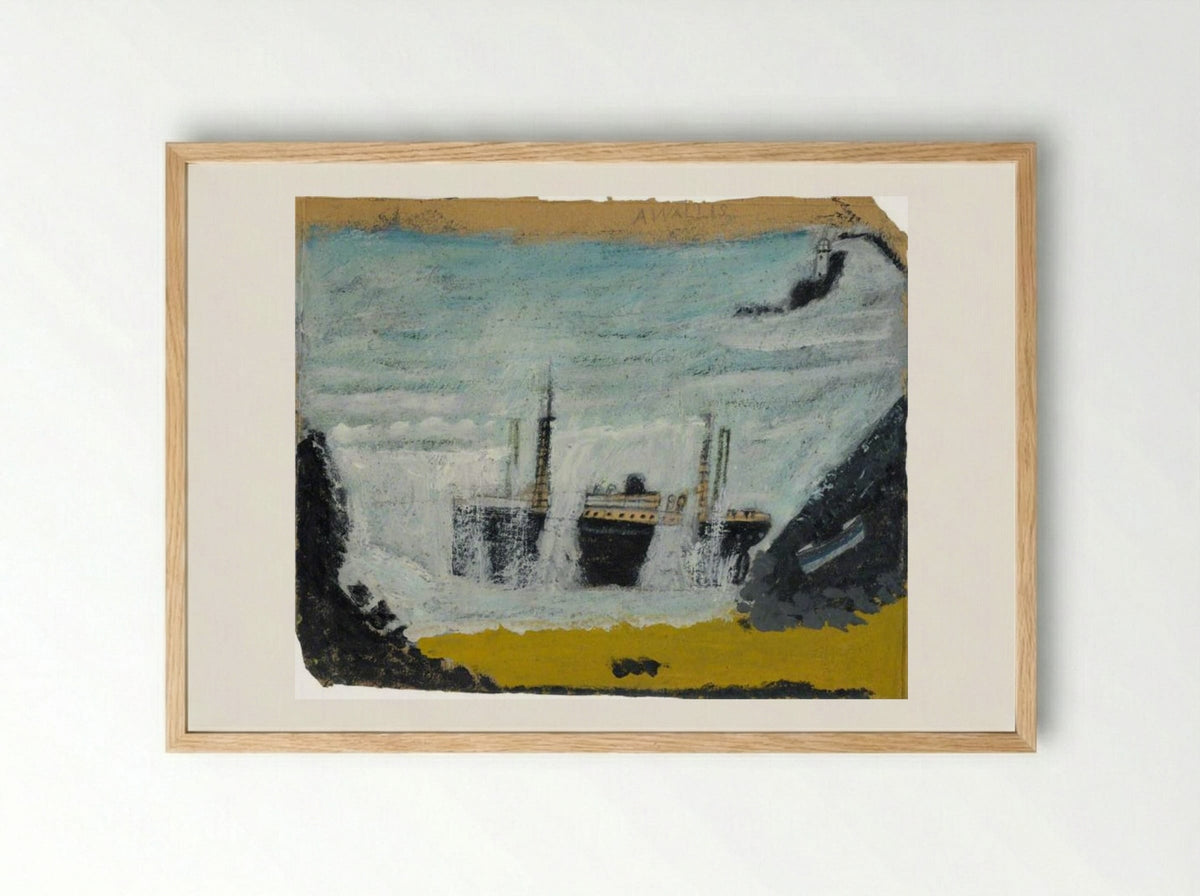 Shipwreck 1, the Wreck of the 'Alba' - Alfred Wallis - Framed Print Wood