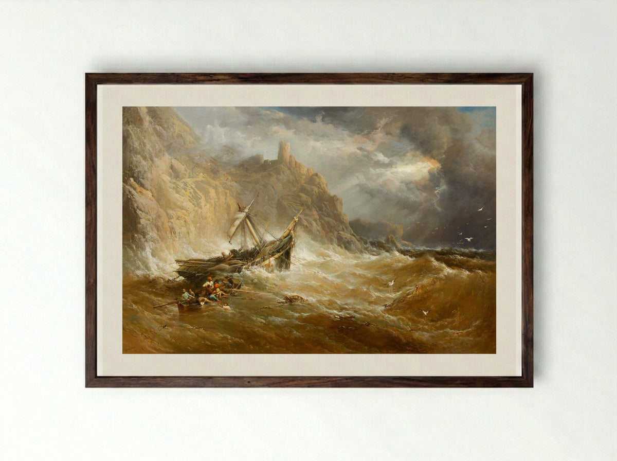 Shipwreck - James Webb - Framed Print Dark Wood
