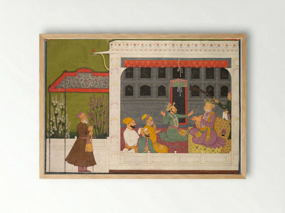 Shispul Arguing with Rukmini's Father, Bhishmaka - Mola Ram - Framed Print Wood