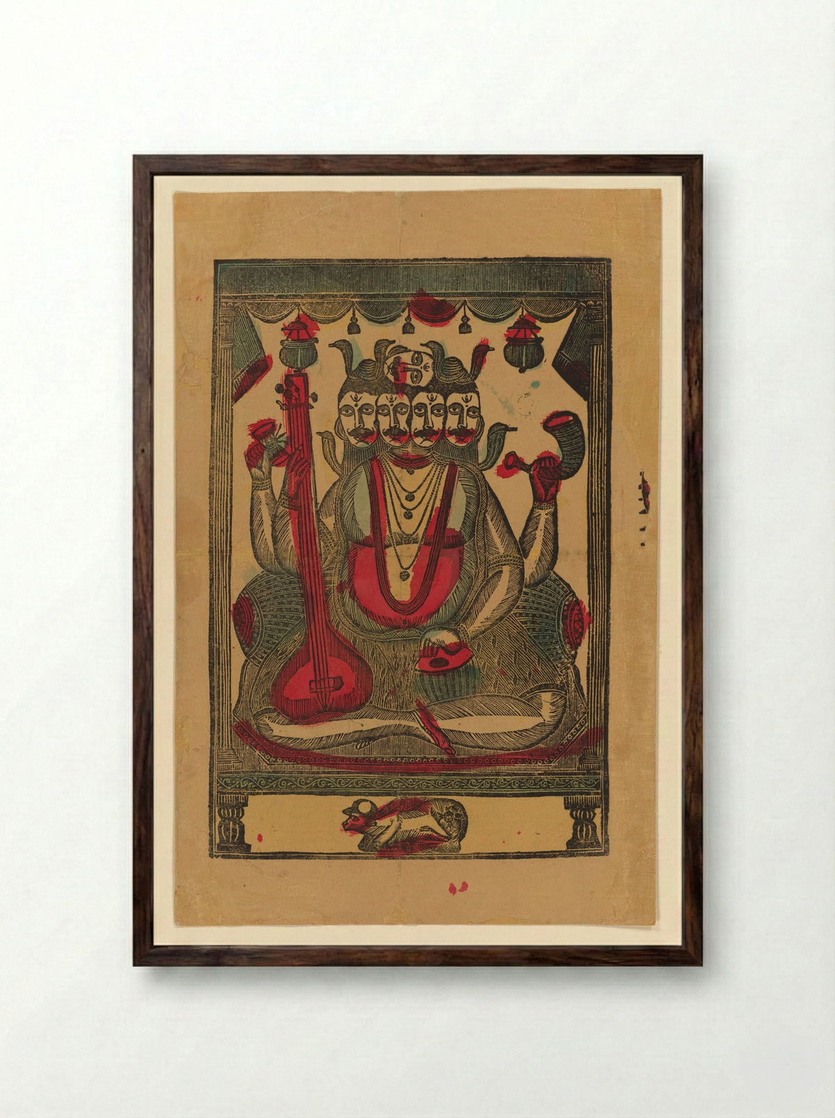 Shiva - Nritya Lal Datta - Framed Print Dark Wood