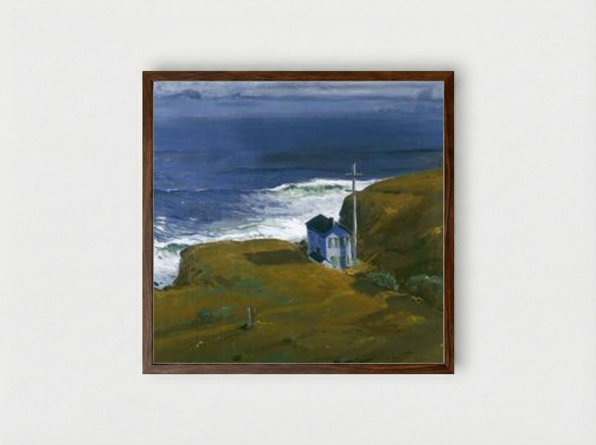 Shore House - George Bellows - Framed Print Dark Wood