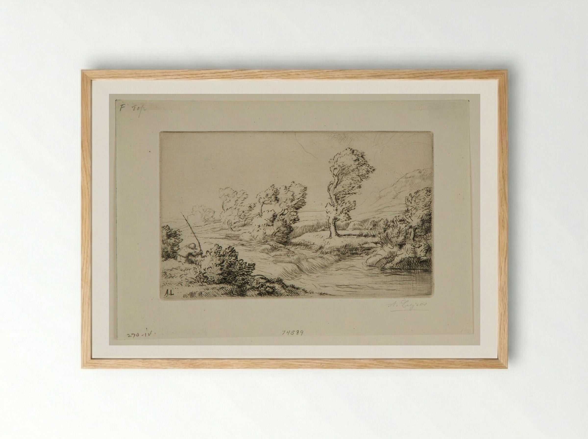 Shore of the Marne - Alphonse Legros - Framed Print Wood