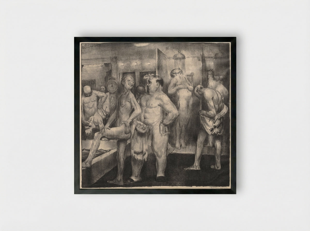 Shower-Bath - George Bellows - Framed Print Black