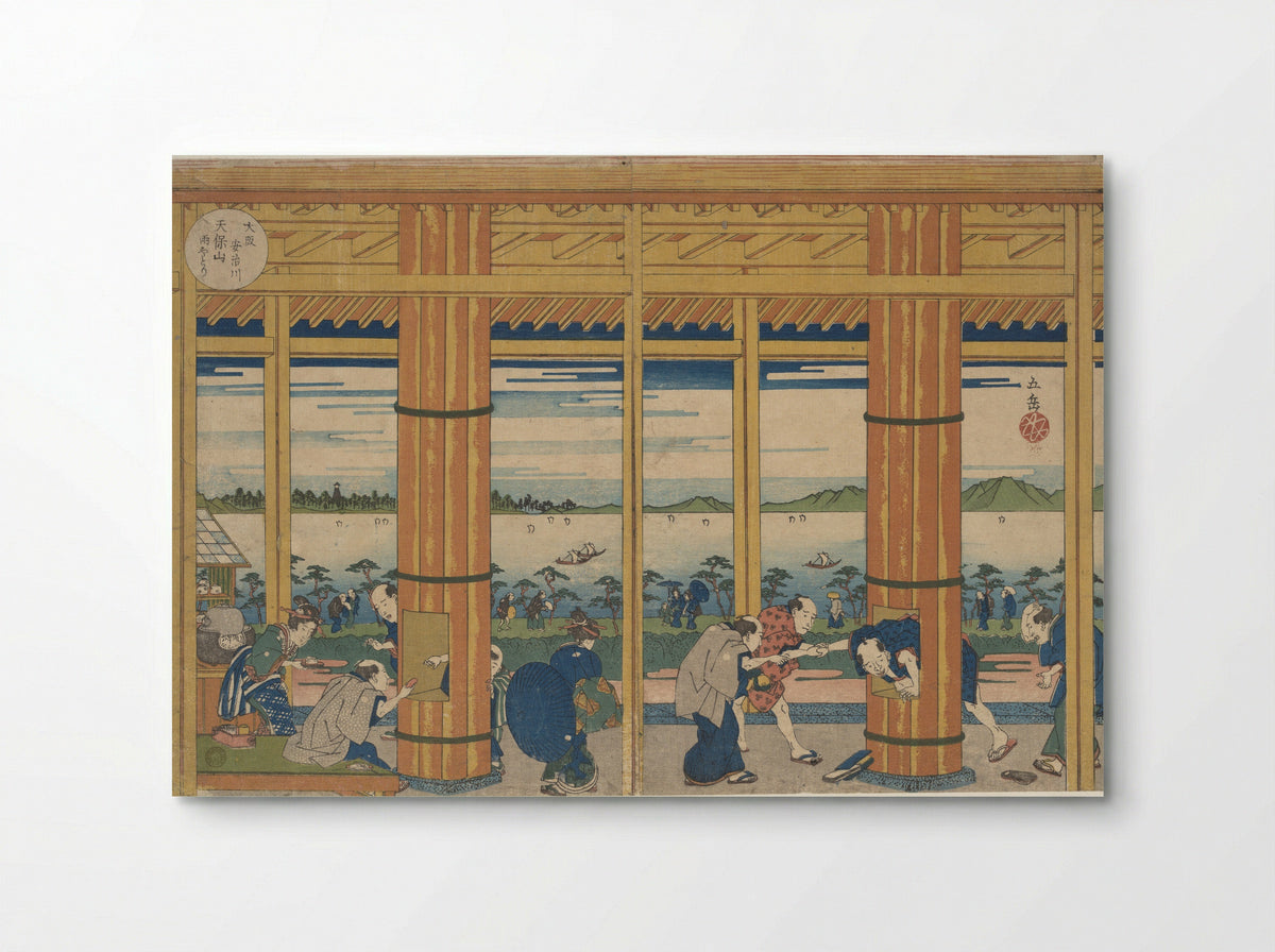 Shower-Shelter on the Shore of Tempozan Bay - Yashima Gakutei - Poster