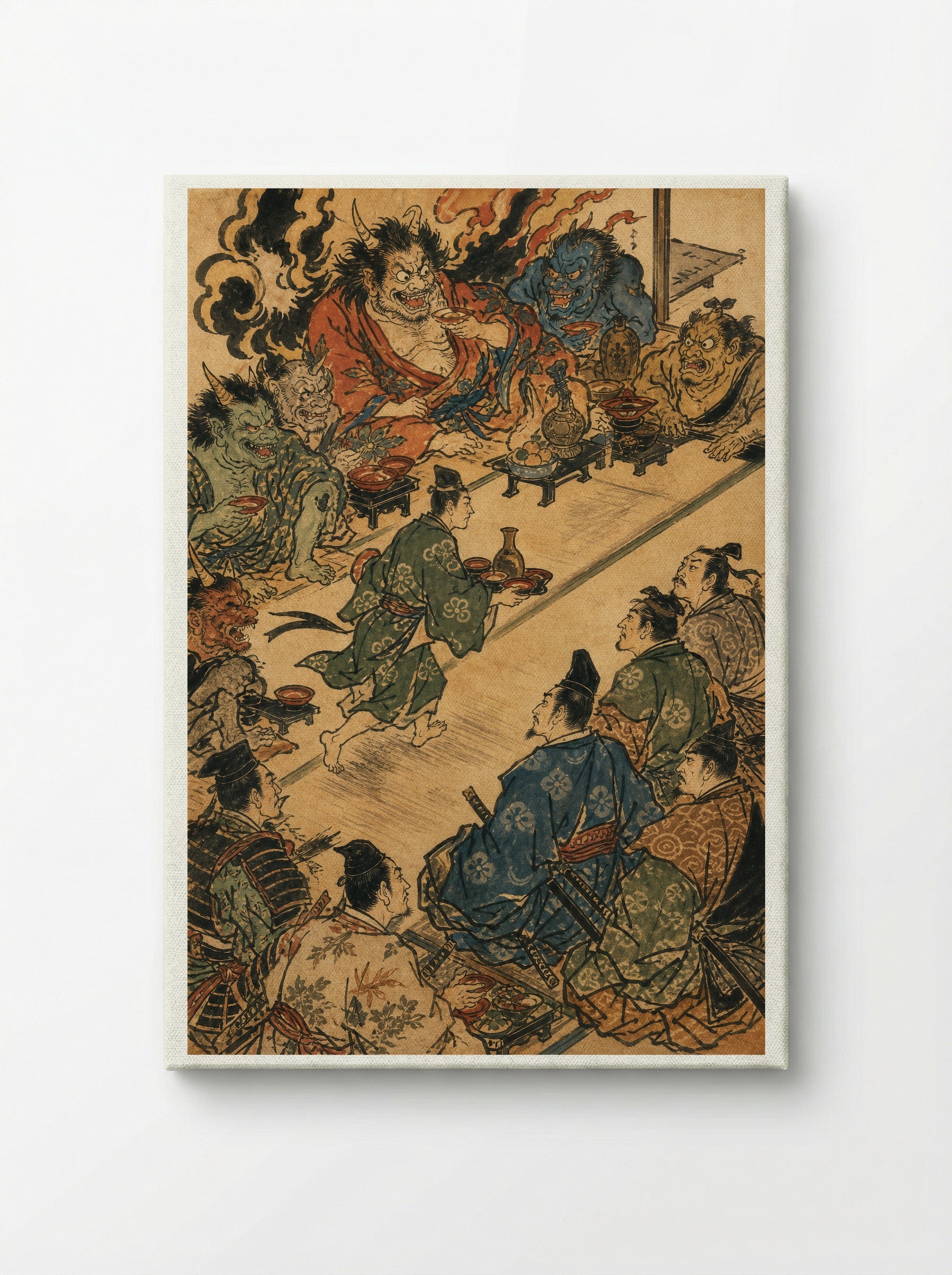Shuten-doji at Mount Oe: The Demon's Banquet - Canvas