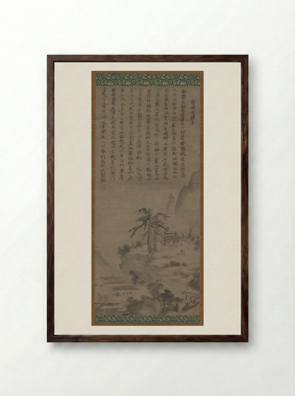 Shuyadō (Studio of Lofty Rusticity) - Bunsei - Framed Print Dark Wood