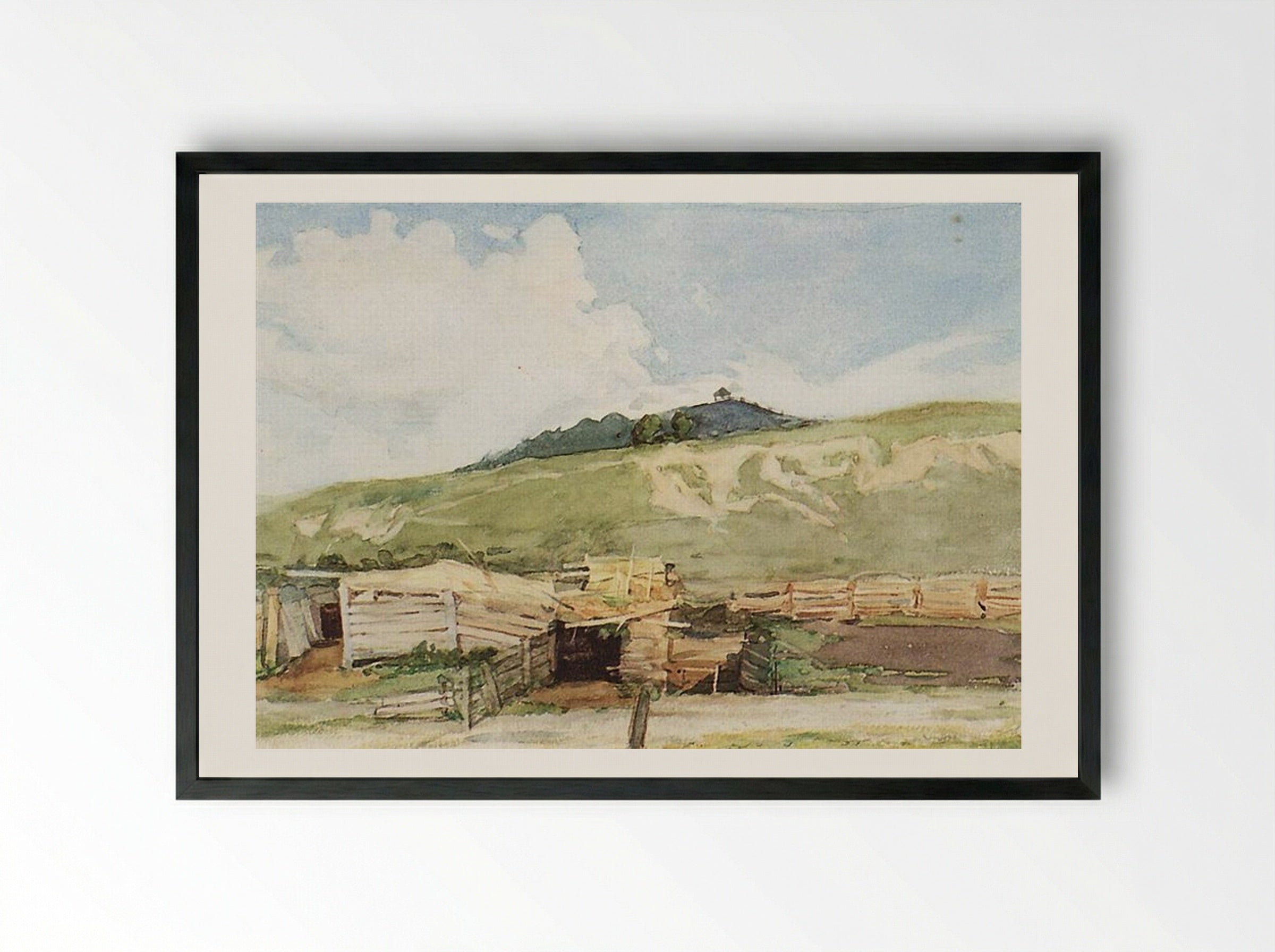 Siberian Landscape: Torgoshyno - Vasily Surikov - Framed Print Black