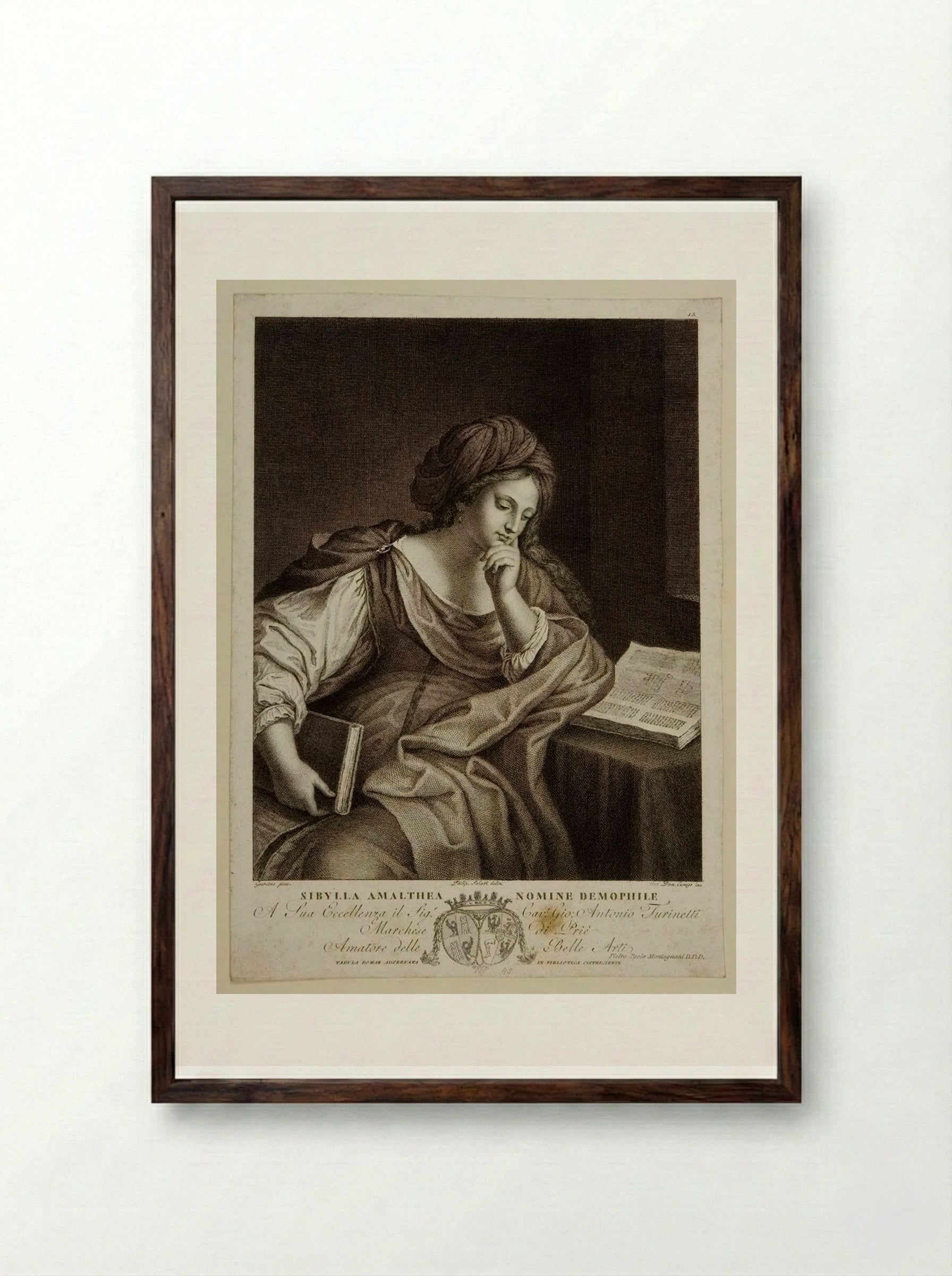 Sibylla Amalthea - Domenico Cunego - Framed Print Dark Wood