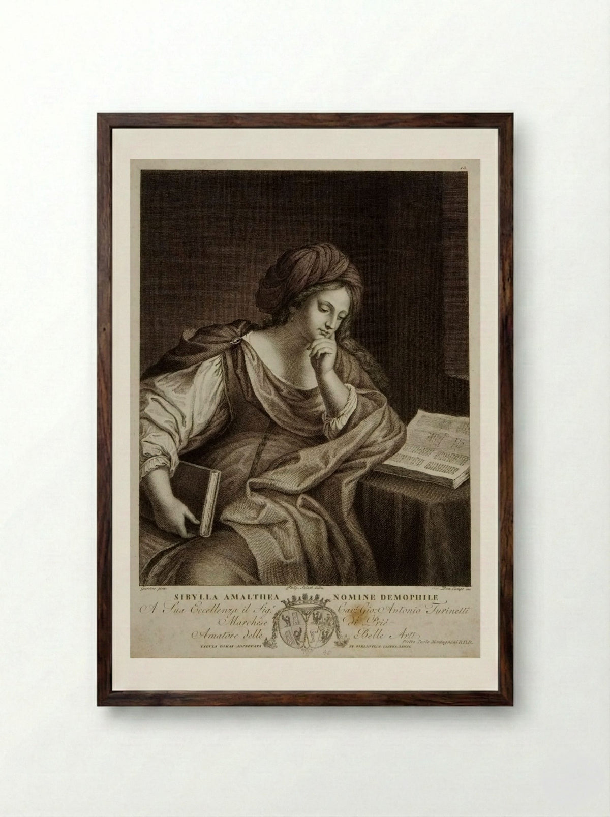 Sibylla Amalthea - Domenico Cunego - Framed Print Dark Wood