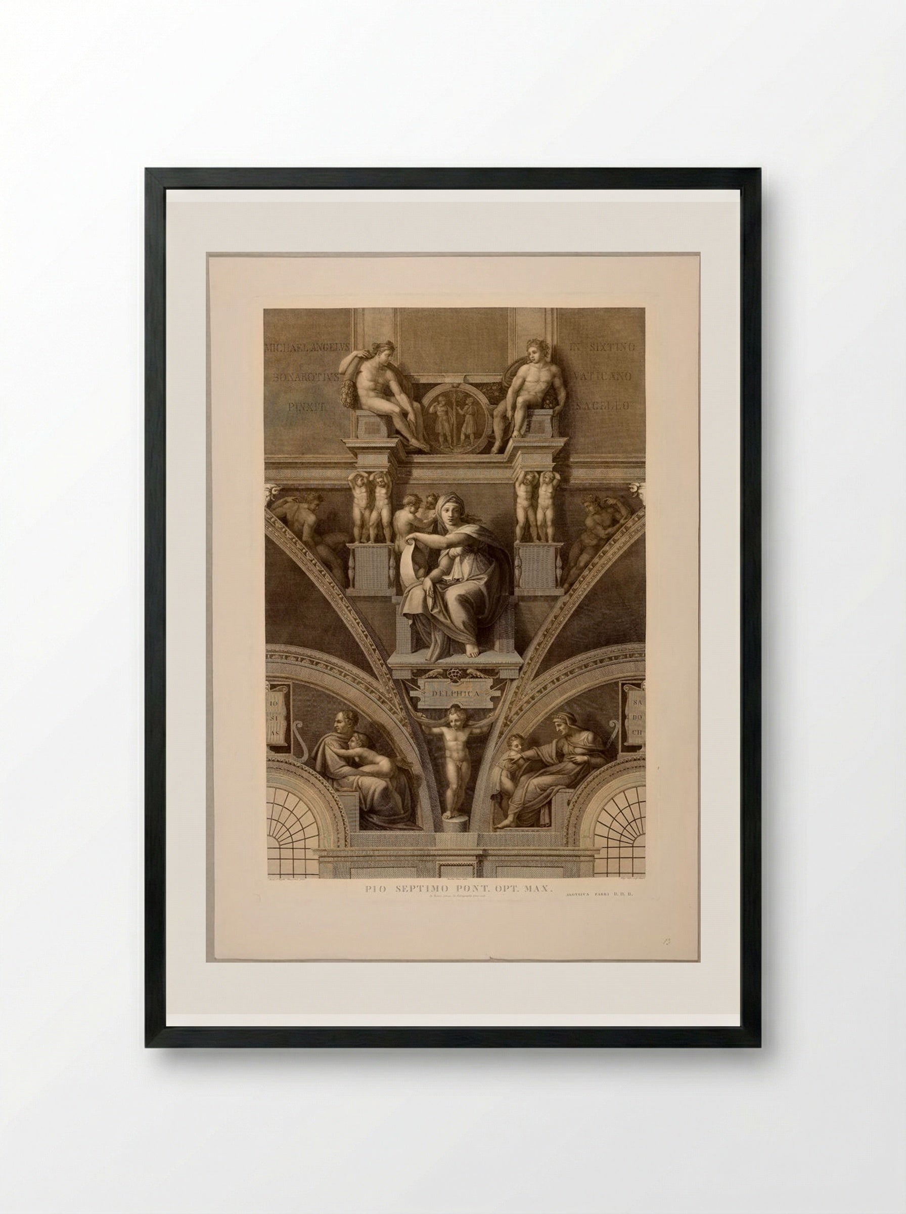 Sibylla Delphica (After Michelangelo) - Domenico Cunego - Framed Print Black