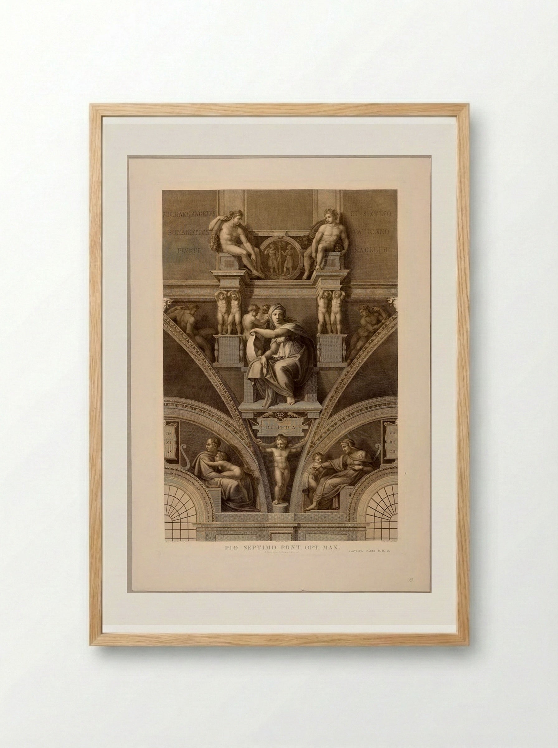 Sibylla Delphica (After Michelangelo) - Domenico Cunego - Framed Print Wood