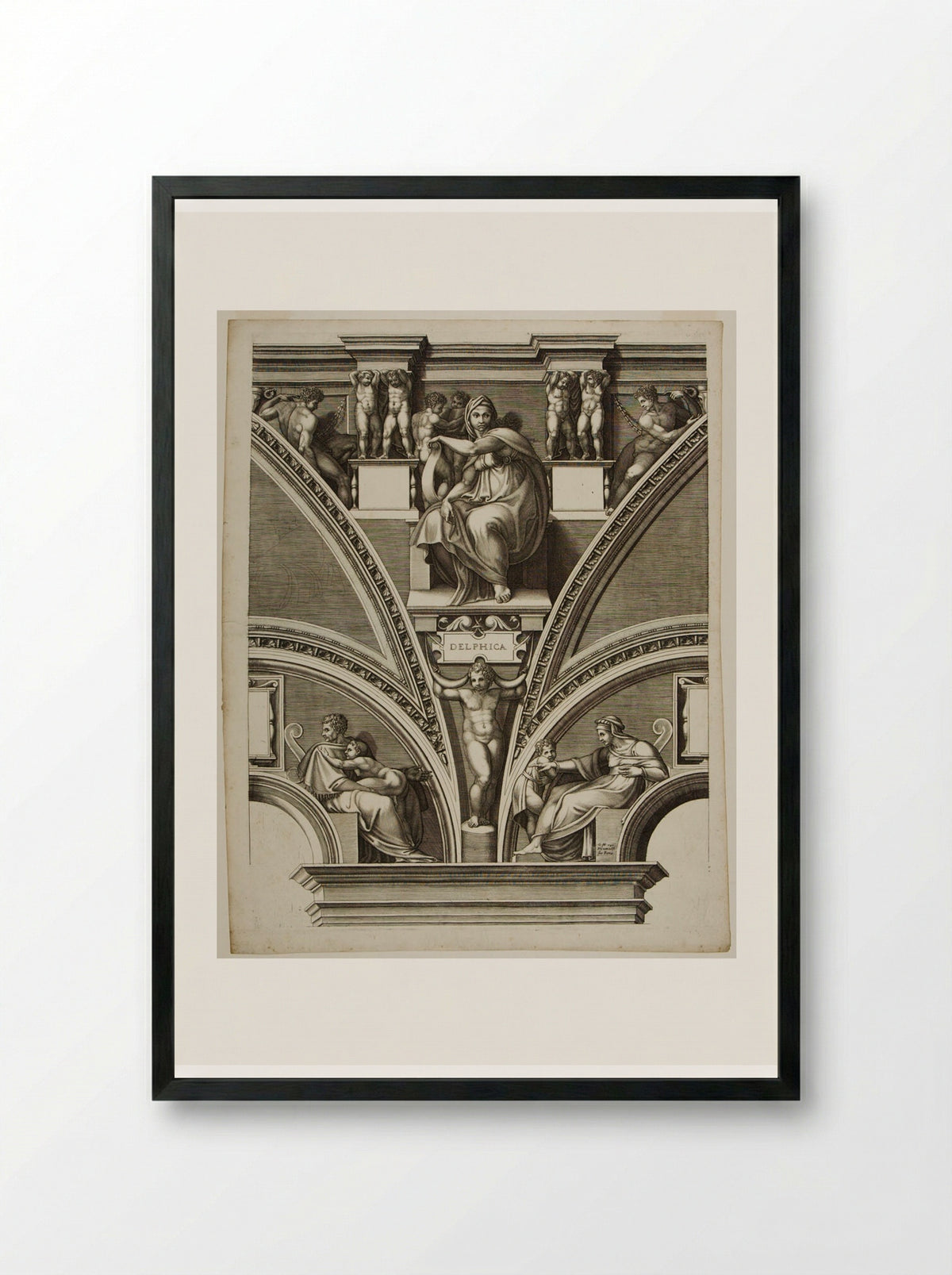 Sibylla Delphica - Giorgio Ghisi - Framed Print Black