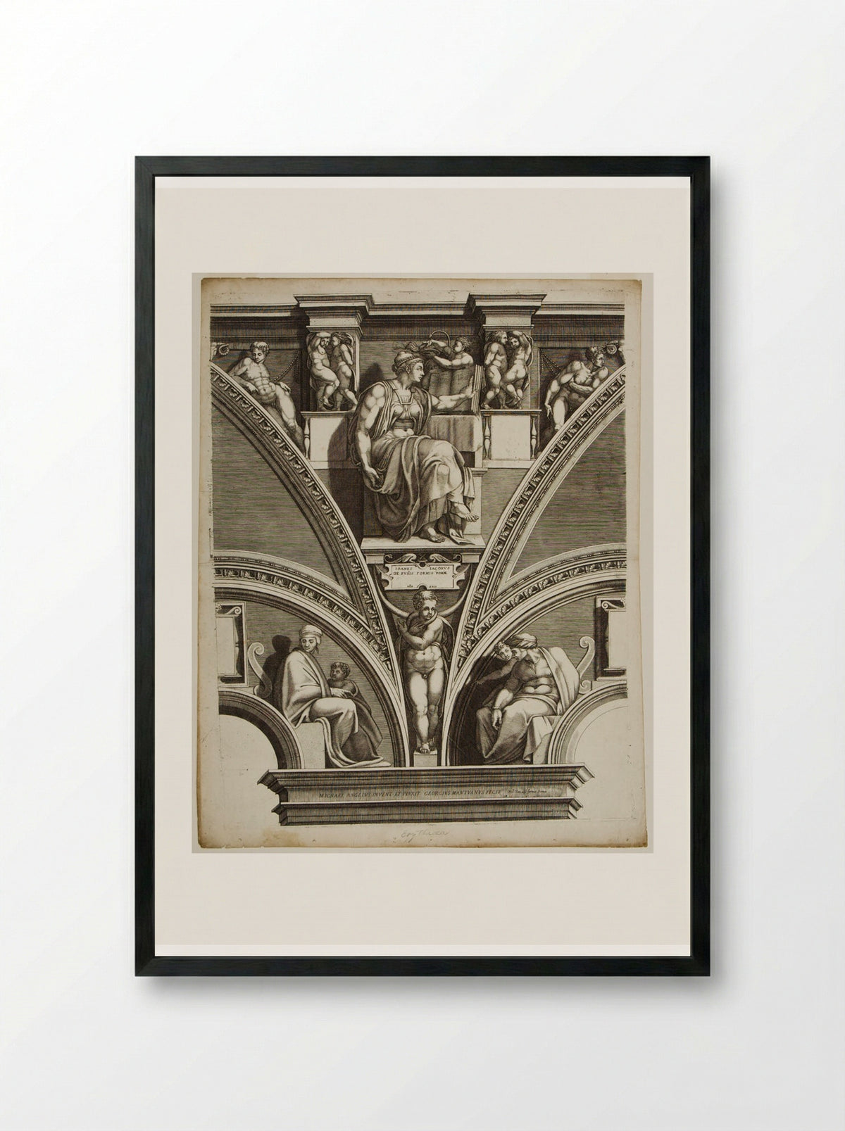 Sibylla Erythraea - Giorgio Ghisi - Framed Print Black