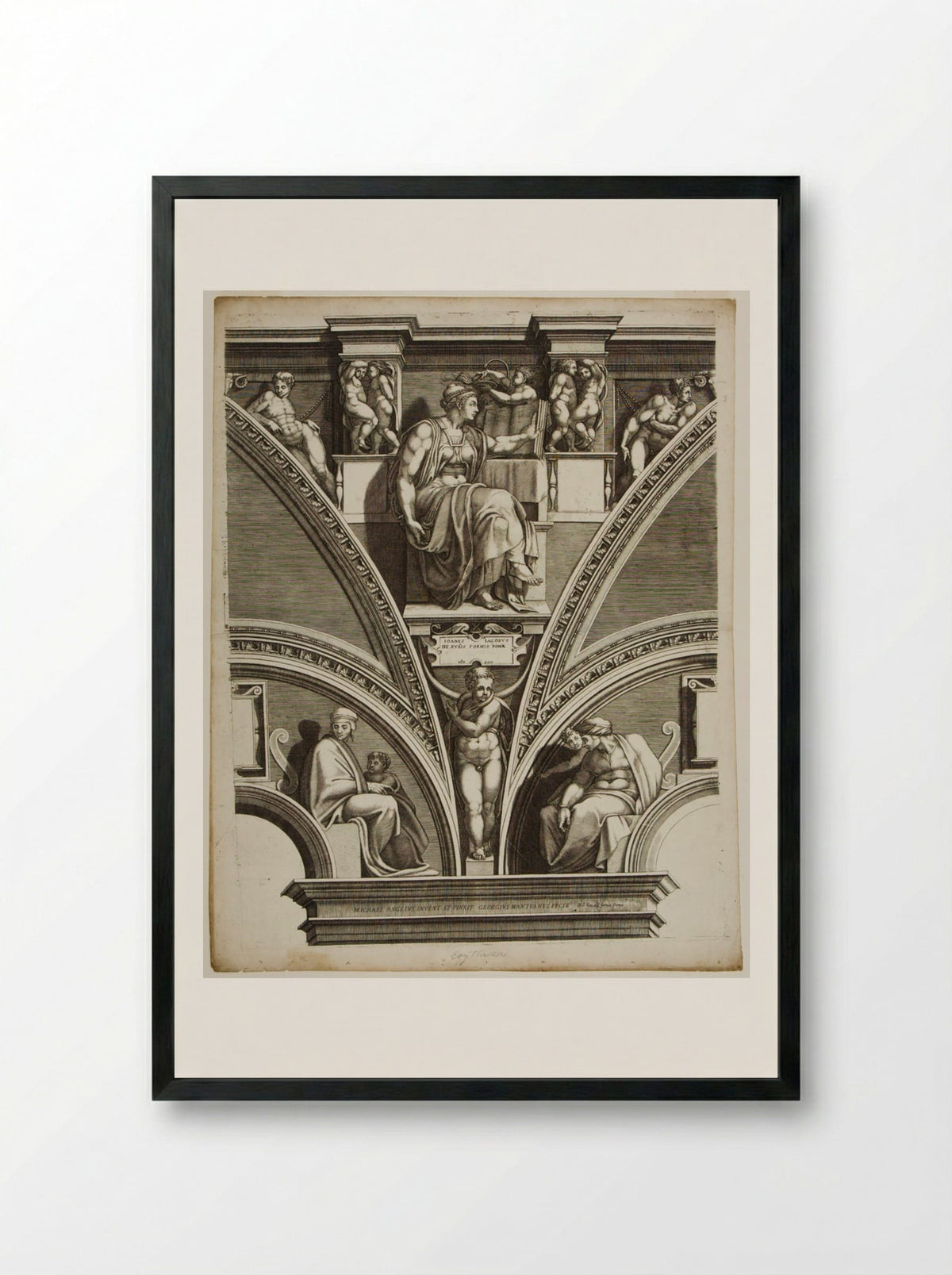 Sibylla Erythraea - Giorgio Ghisi - Framed Print Black