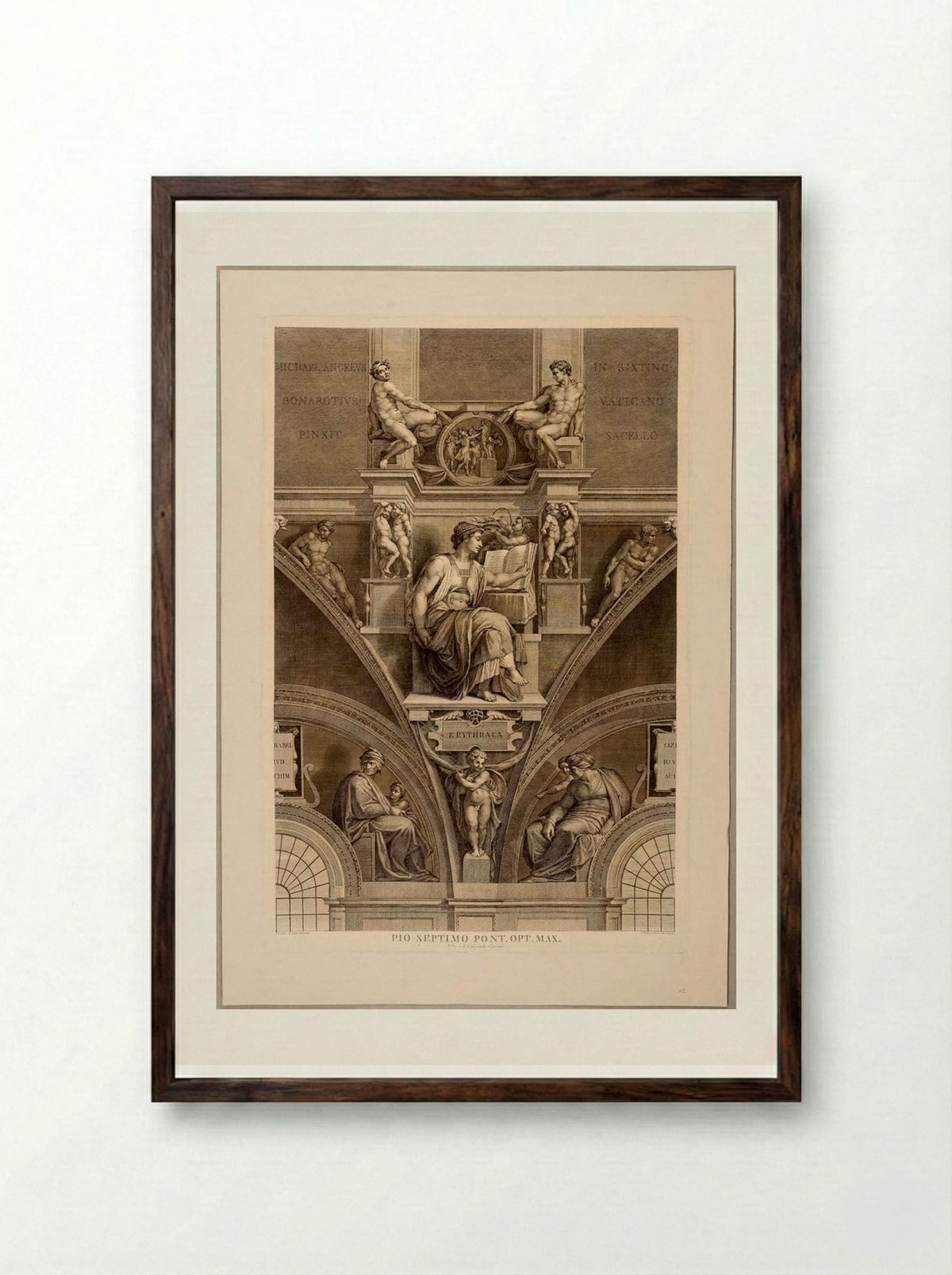 Sibylla Erythraea - Domenico Cunego - Framed Print Dark Wood
