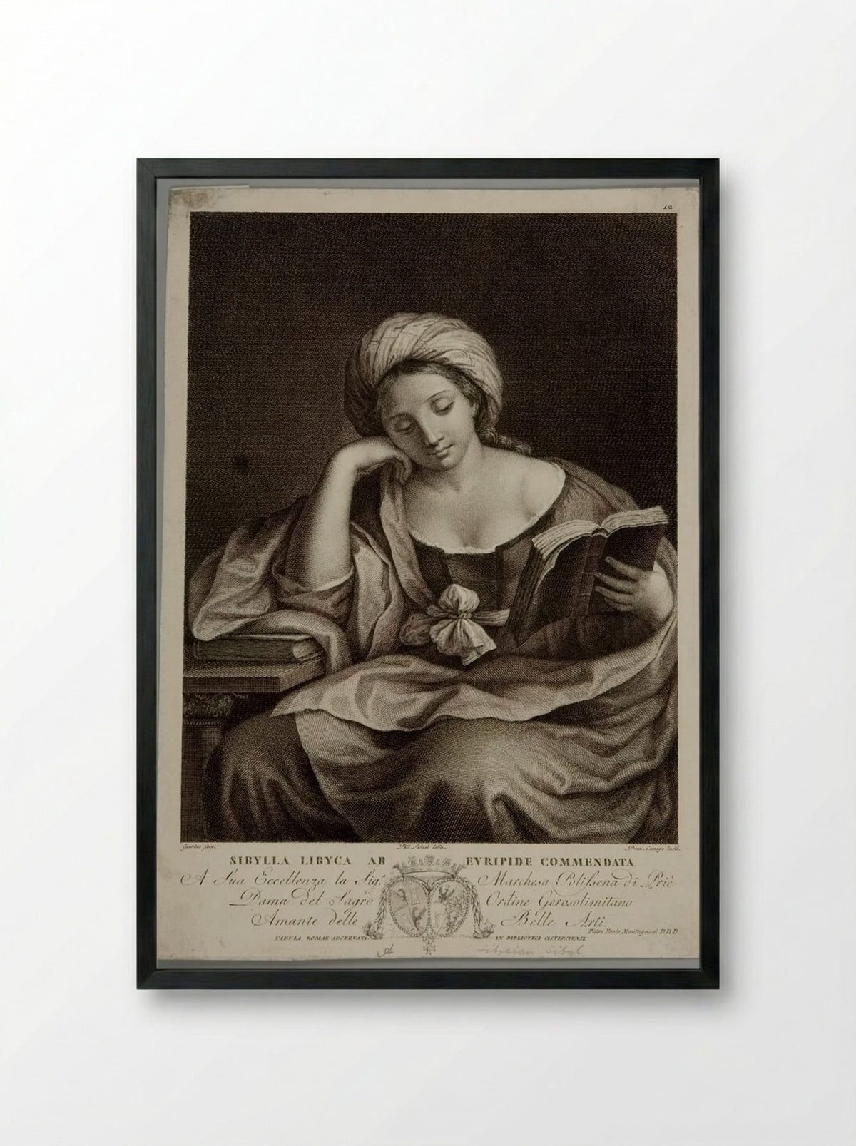 Sibylla Libyca - Domenico Cunego - Framed Print Black