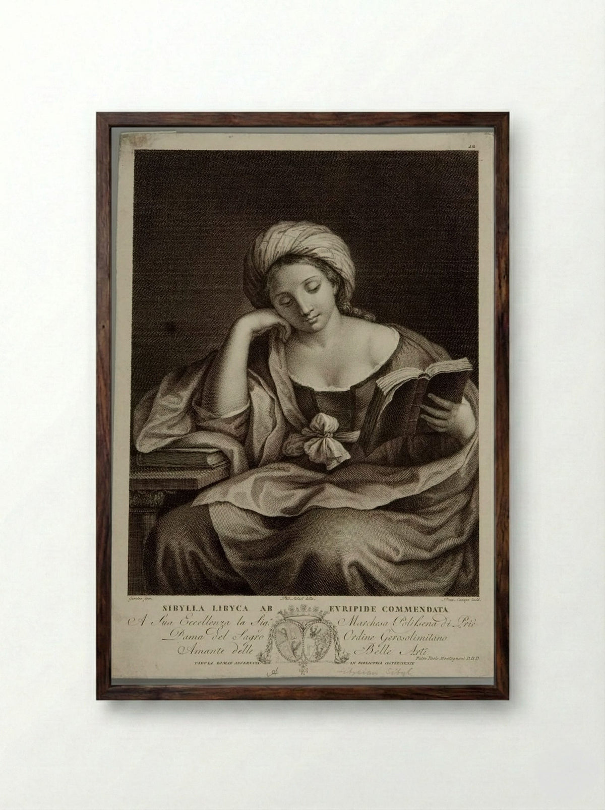 Sibylla Libyca - Domenico Cunego - Framed Print Dark Wood