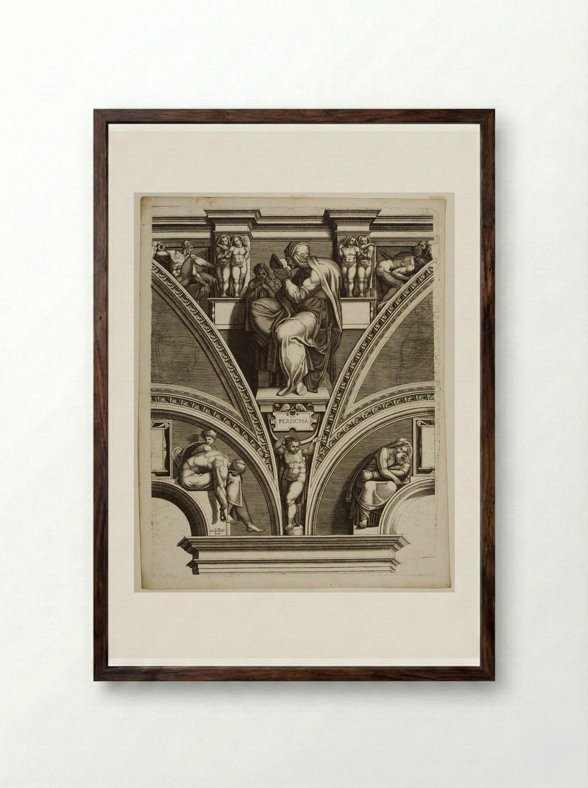 Sibylla Persica - Giorgio Ghisi - Framed Print Dark Wood