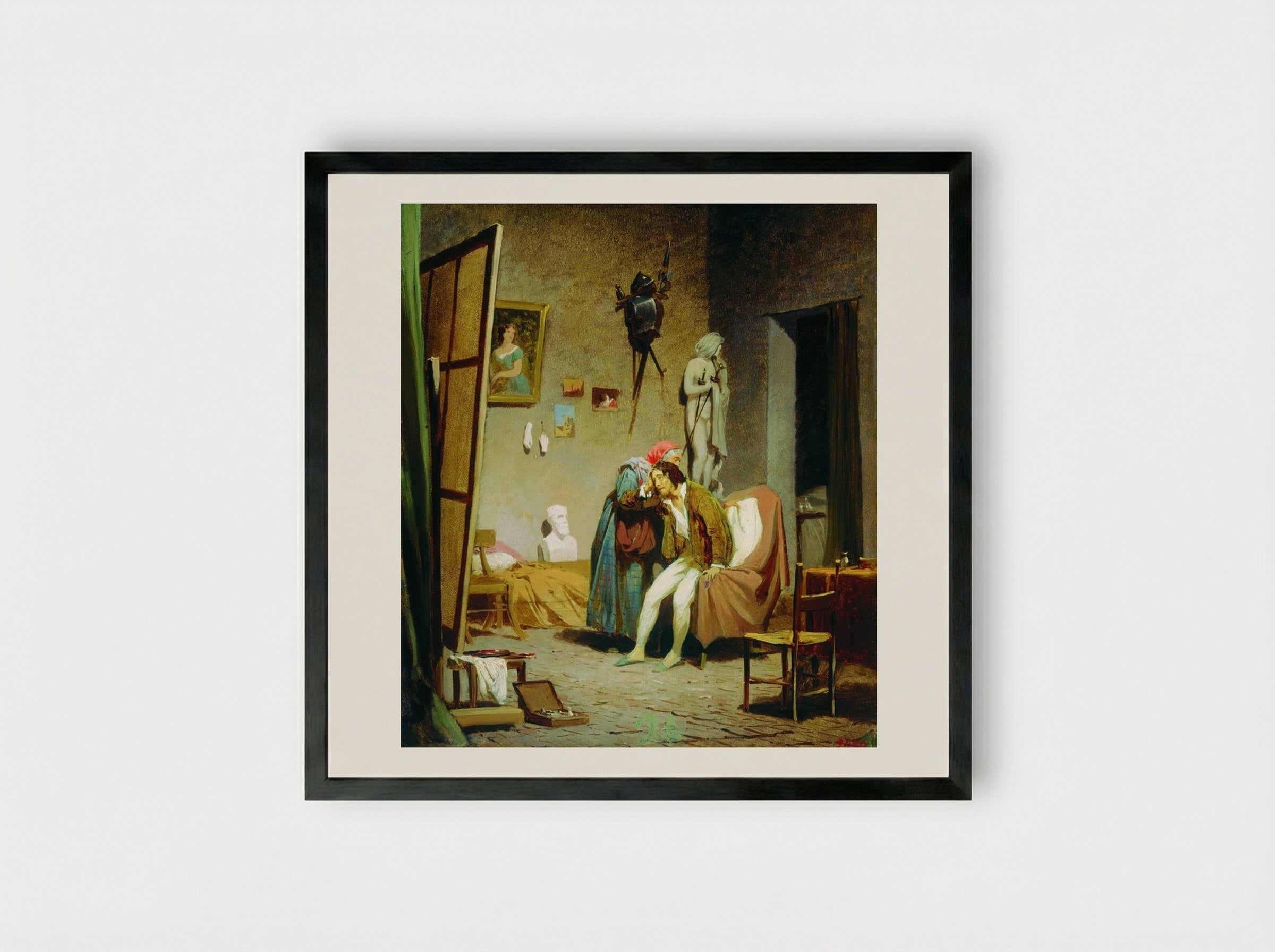 Sick Artist - Fyodor Bronnikov - Framed Print Black