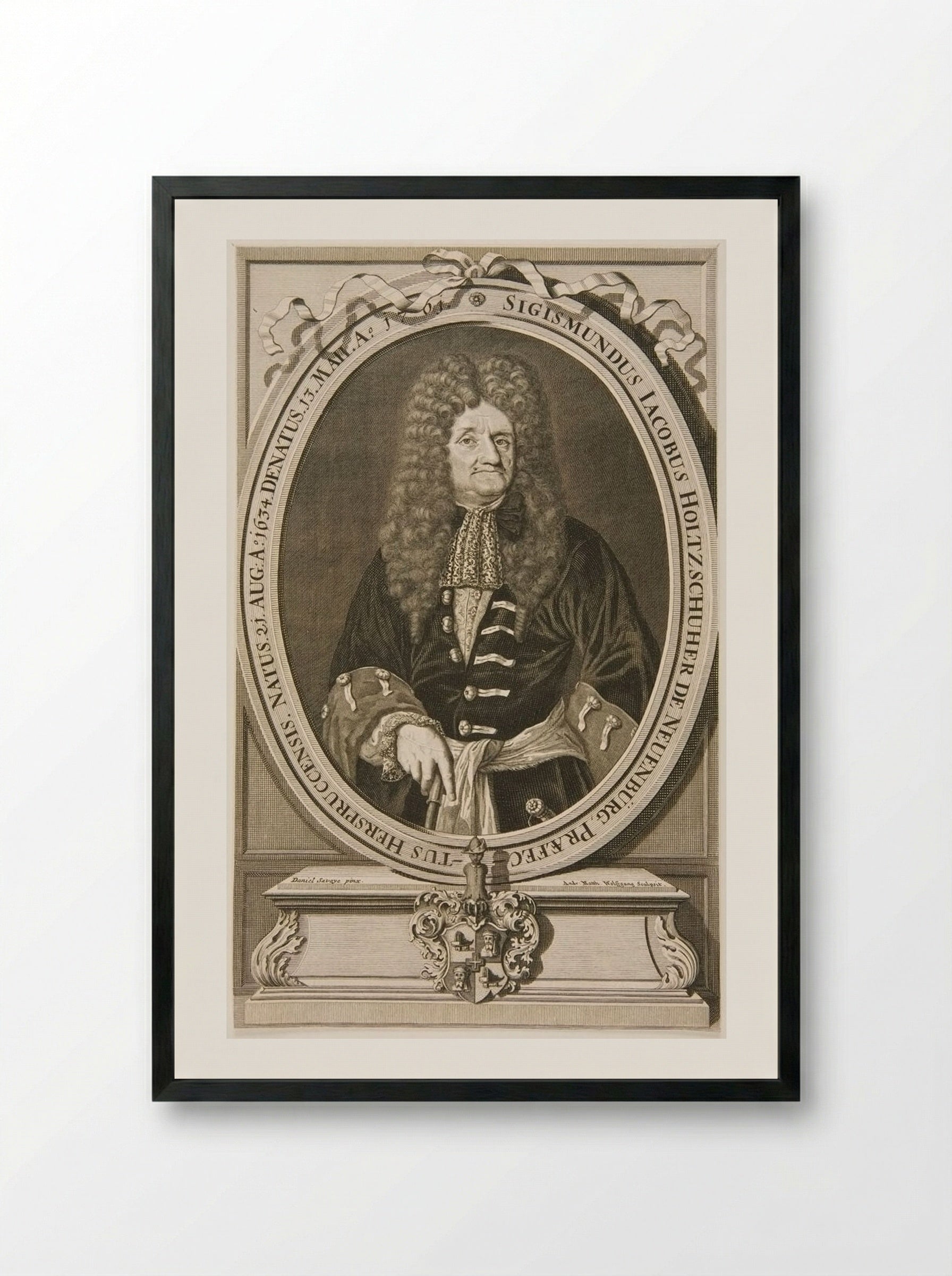 Sigismund Jakob Holzschuher - Andreas Matthäus Wolfgang - Framed Print Black