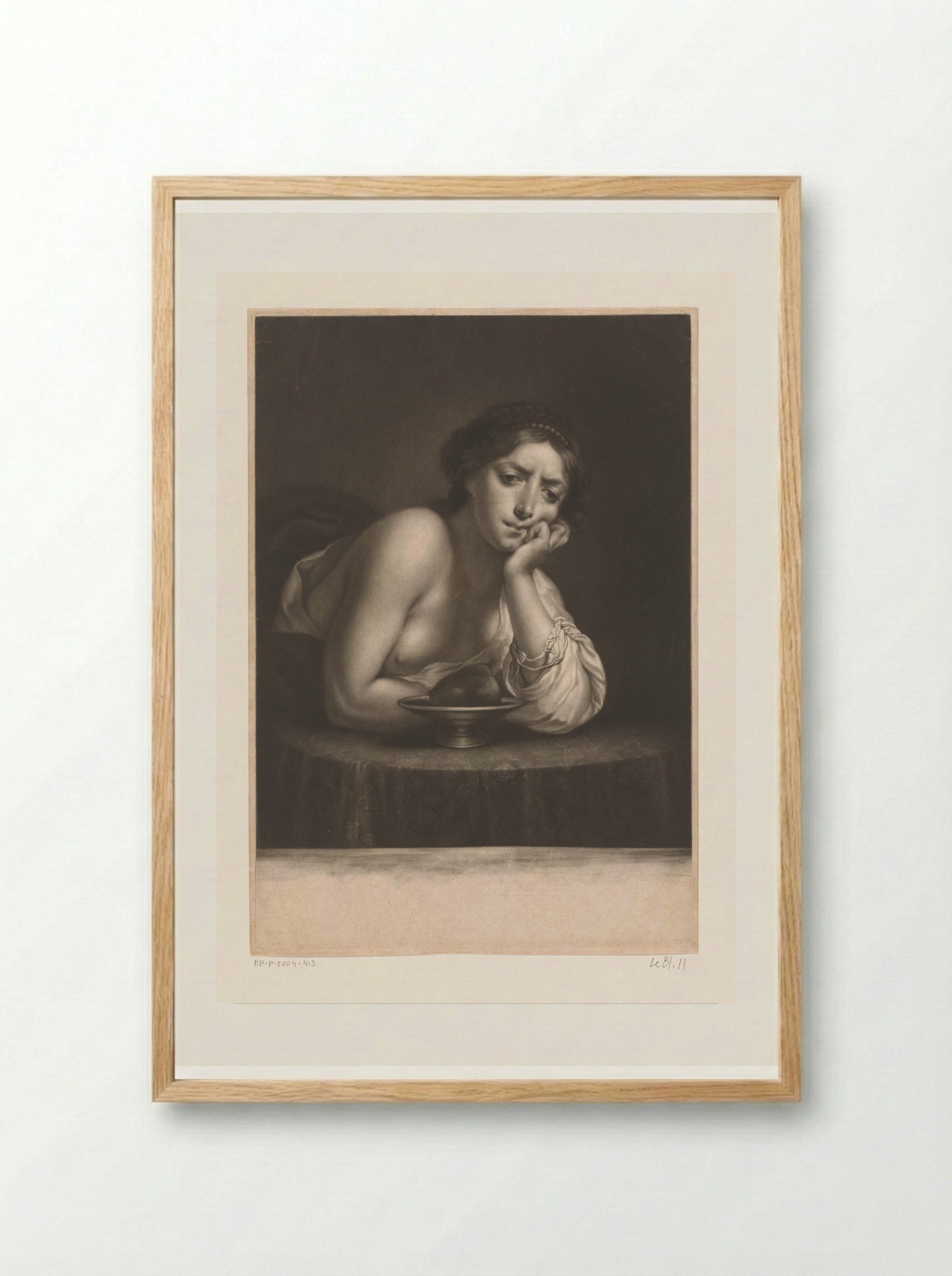 Sigismunda Mourning over the Heart of Guiscardo - James McArdell - Framed Print Wood
