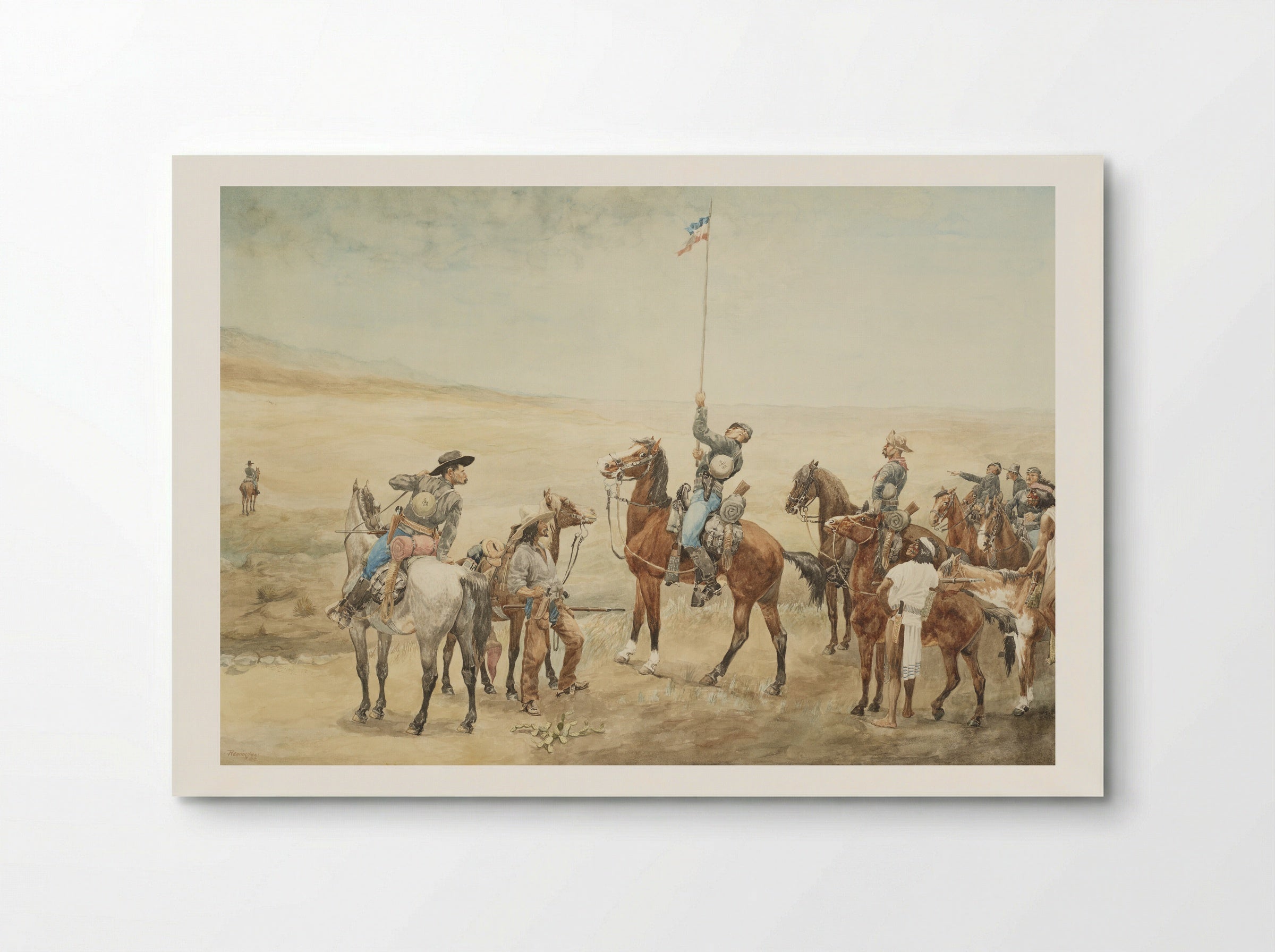 Signaling the Main Command - Frederic Remington - Poster