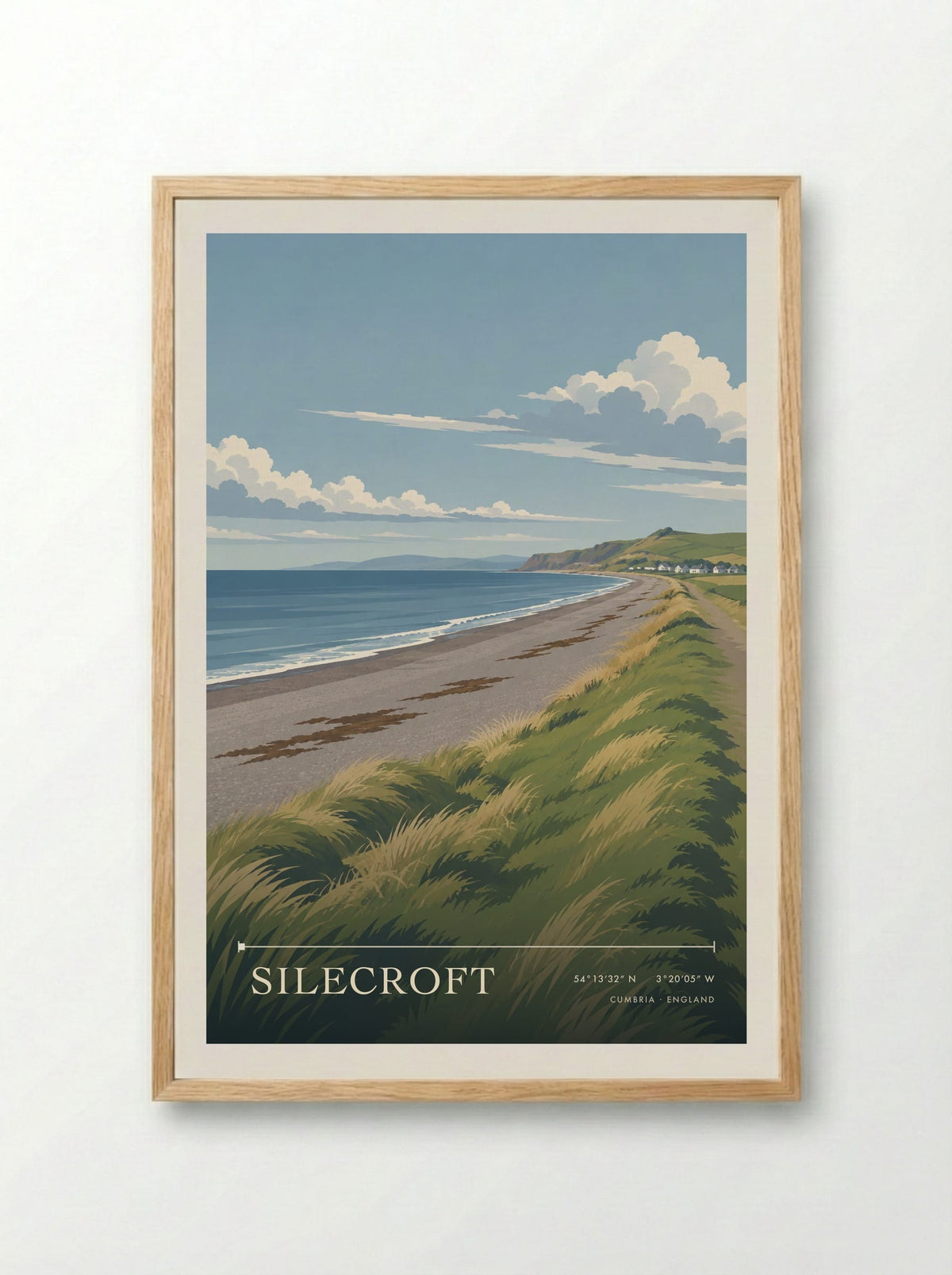 Silecroft, Cumbria | Travel Poster - Framed Print Wood