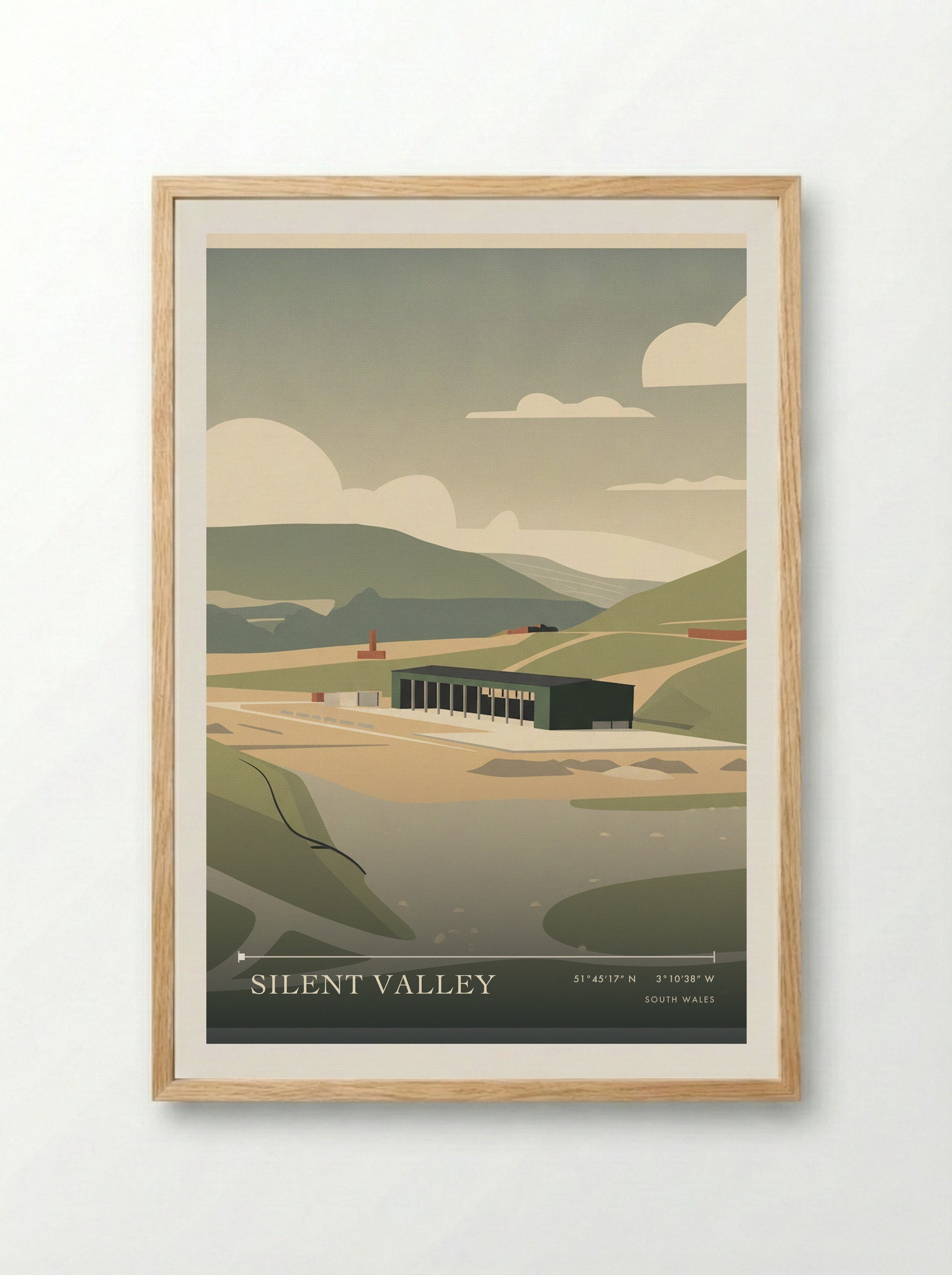 Silent Valley South Wales Wales Travel Poster - Framed Print Wood