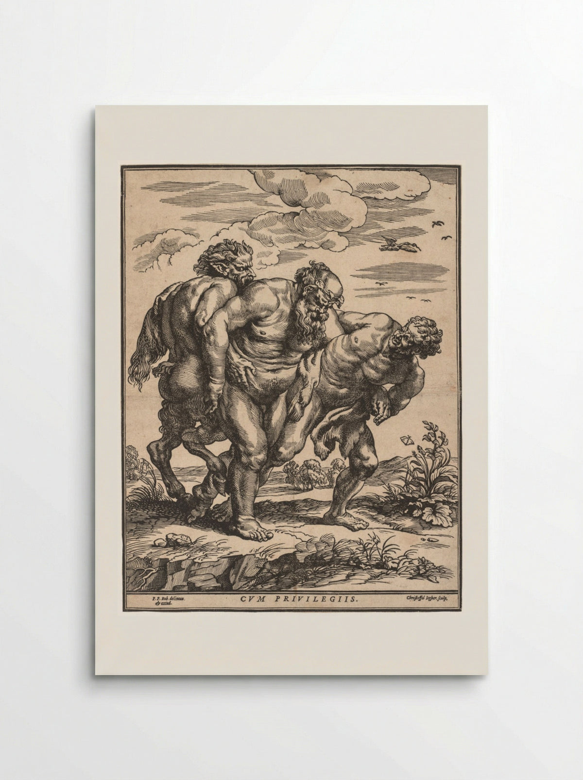 Silenus Accompanied by a Satyr and a Faun - Christoffel Jegher - Poster