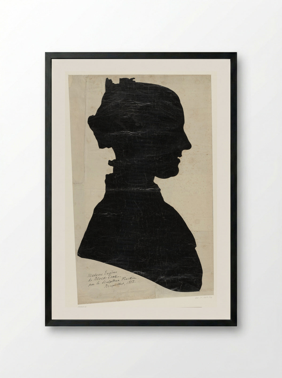 Silhouet van Madame Eugène de Block-Looz - Charles Auguste Fraikin - Framed Print Black