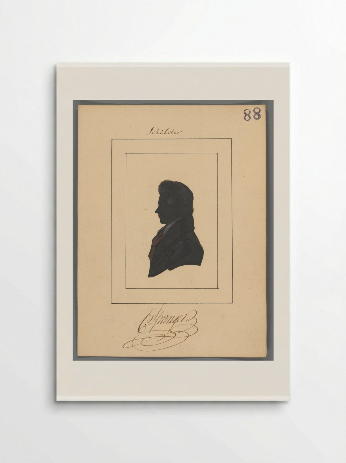 Silhouetportret van Cornelis Springer - Elisabeth Alida Haanen - Poster