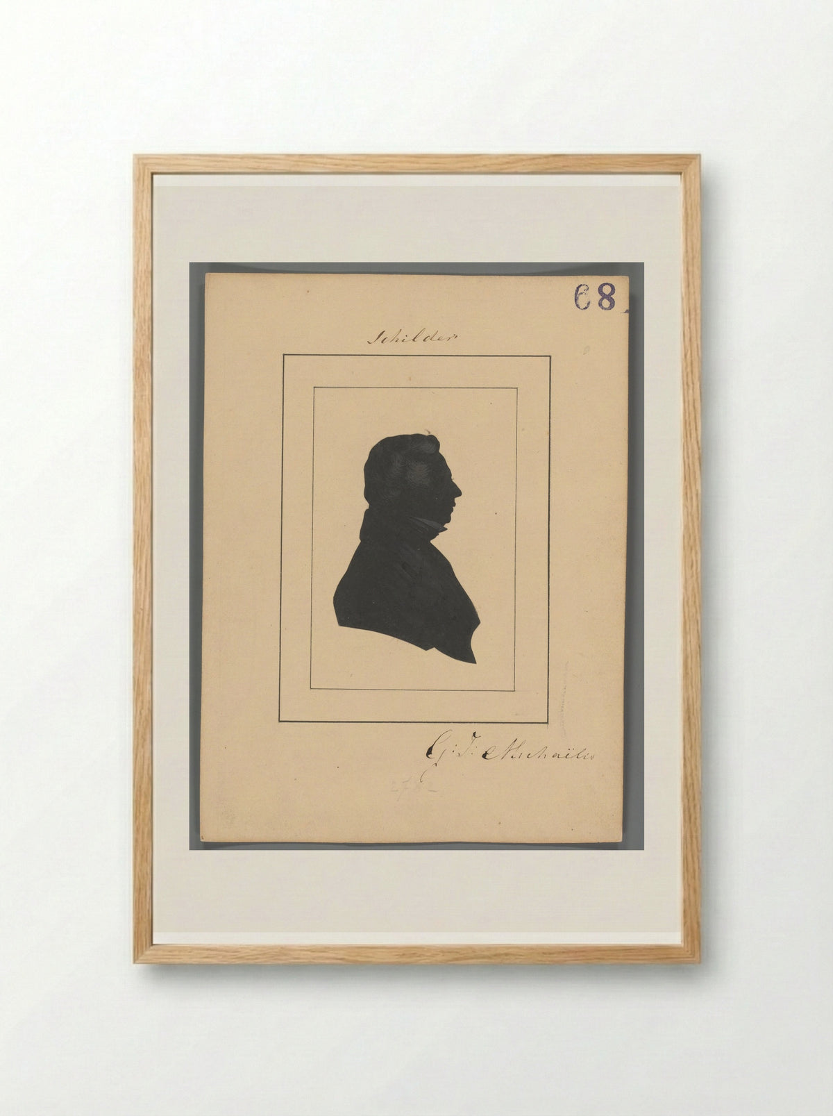 Silhouetportret van Gerrit Jan Michaëlis - Elisabeth Alida Haanen - Framed Print Wood
