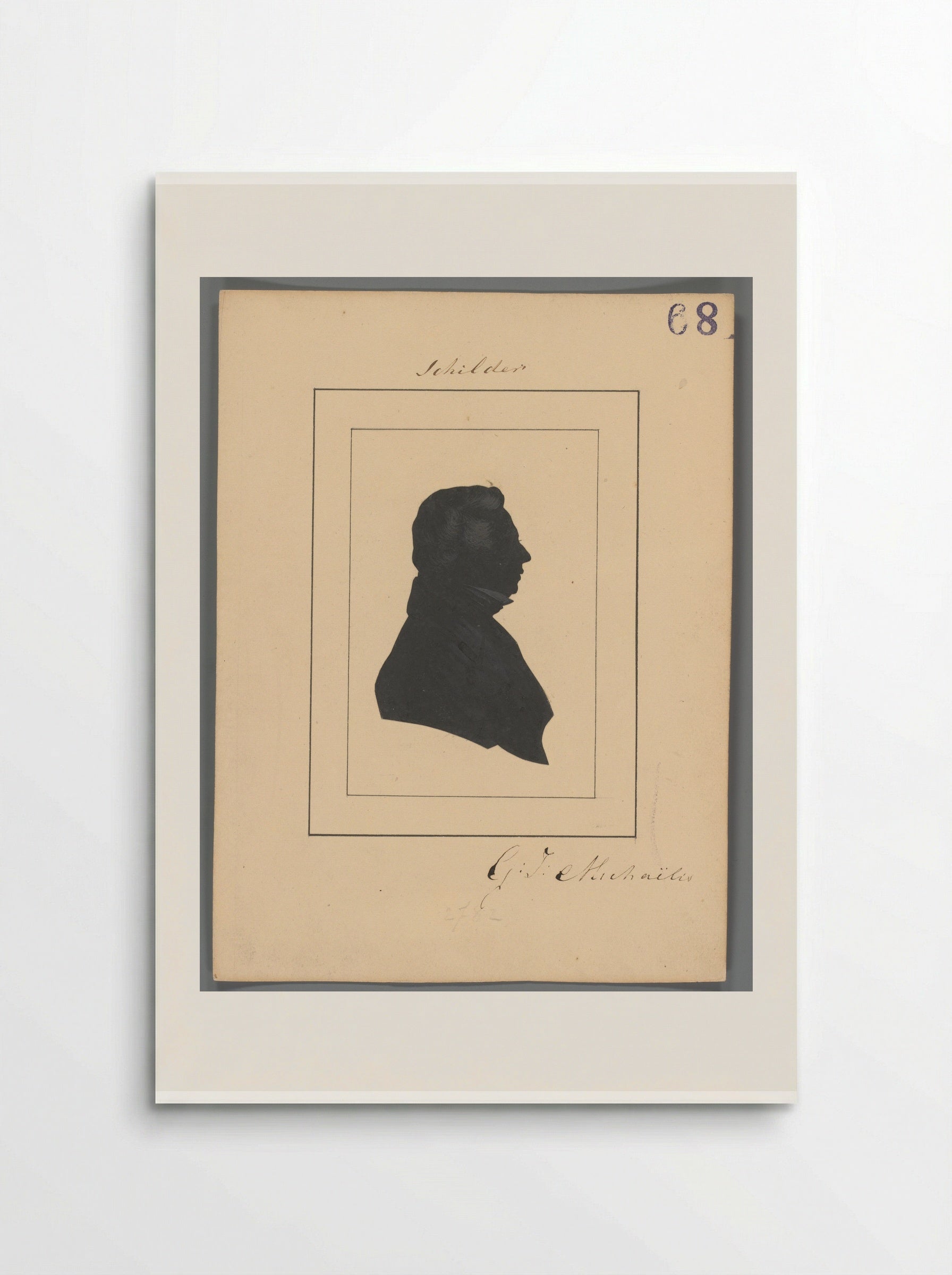 Silhouetportret van Gerrit Jan Michaëlis - Elisabeth Alida Haanen - Poster