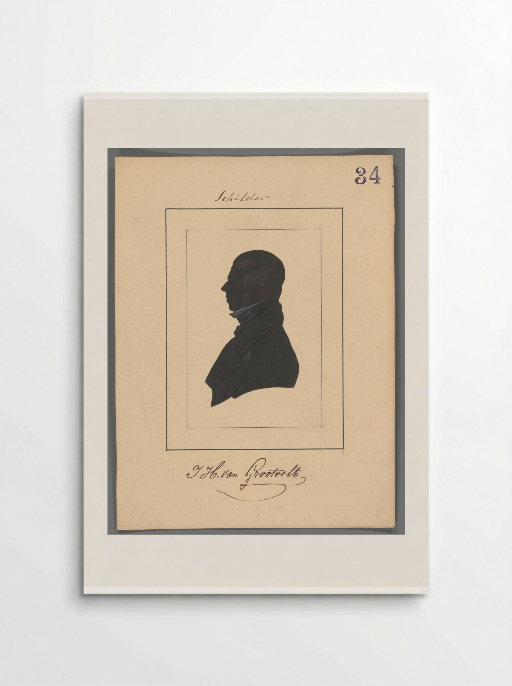 Silhouetportret van Jan Hendrik van Grootvelt - Elisabeth Alida Haanen - Poster