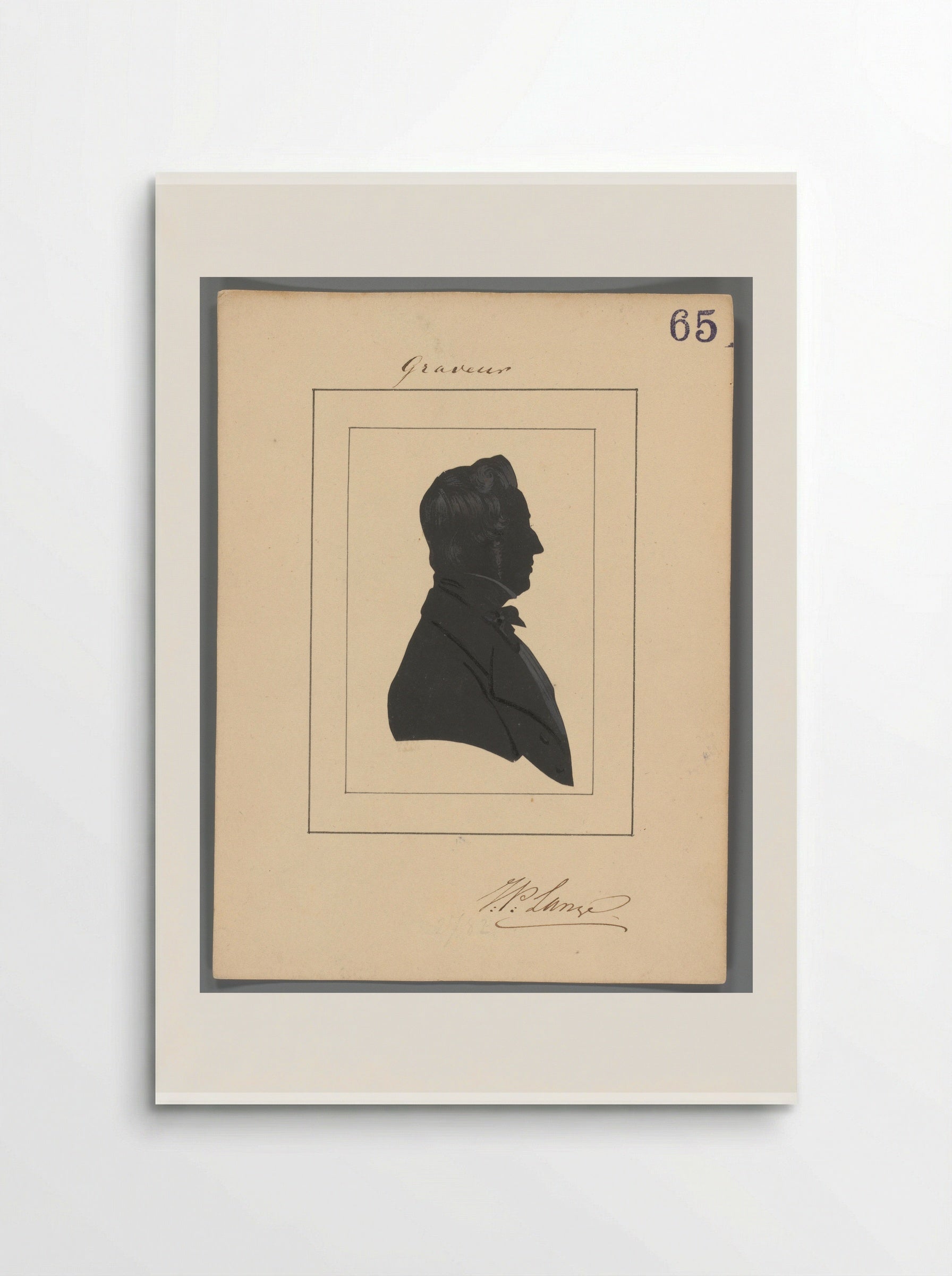 Silhouetportret van Johannes Philippus Lange - Elisabeth Alida Haanen - Poster