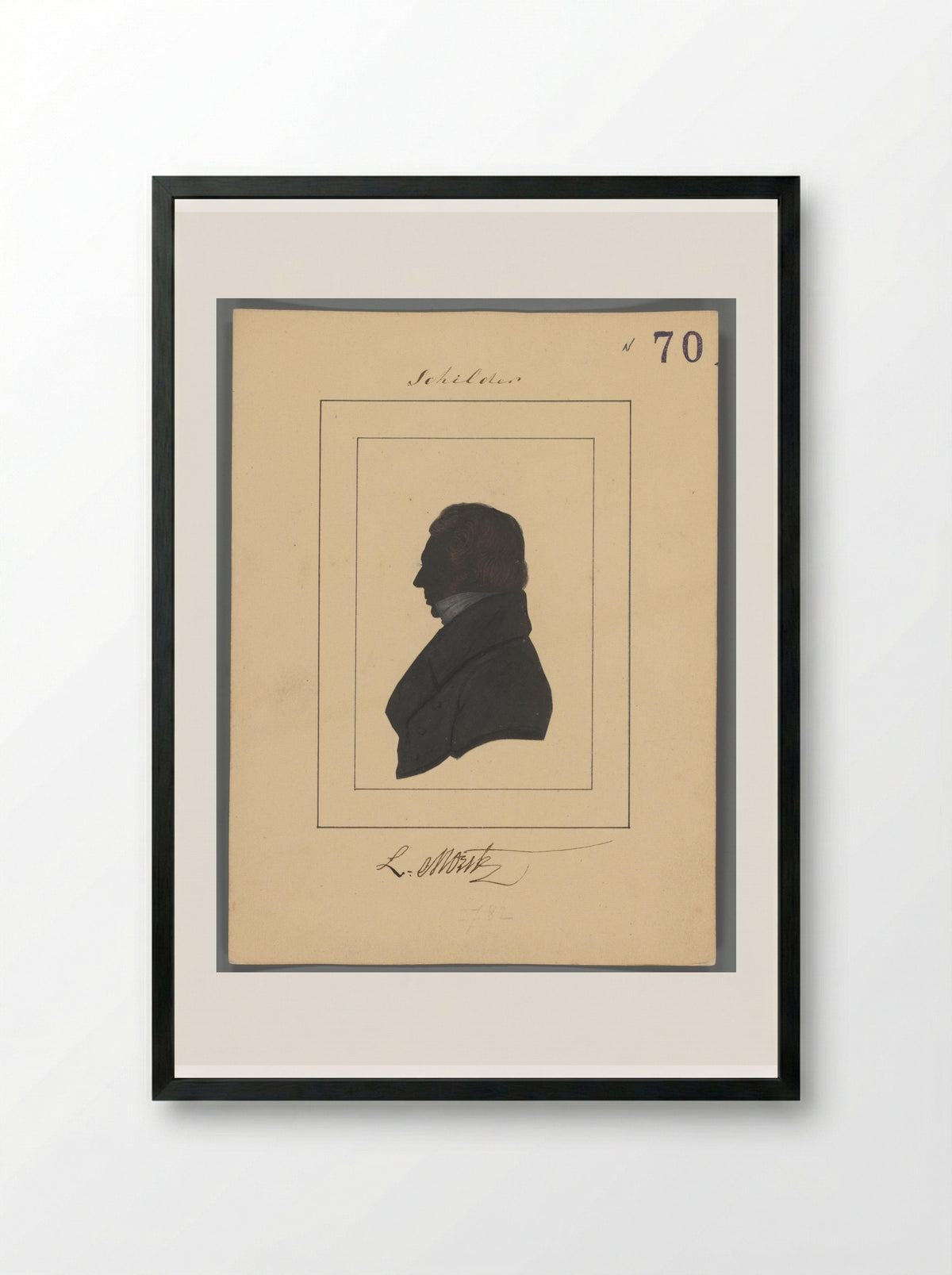 Silhouetportret van Louis Moritz - Elisabeth Alida Haanen - Framed Print Black