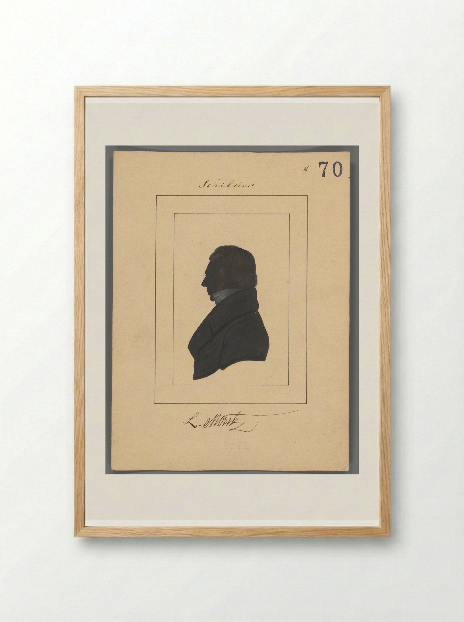 Silhouetportret van Louis Moritz - Elisabeth Alida Haanen - Framed Print Wood